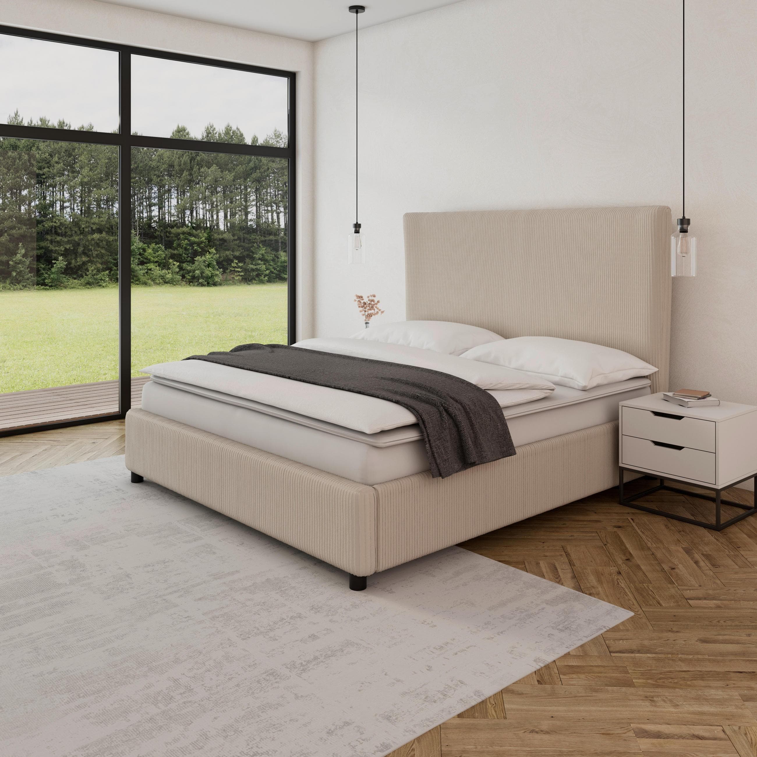 Polsterbett Marie Beige