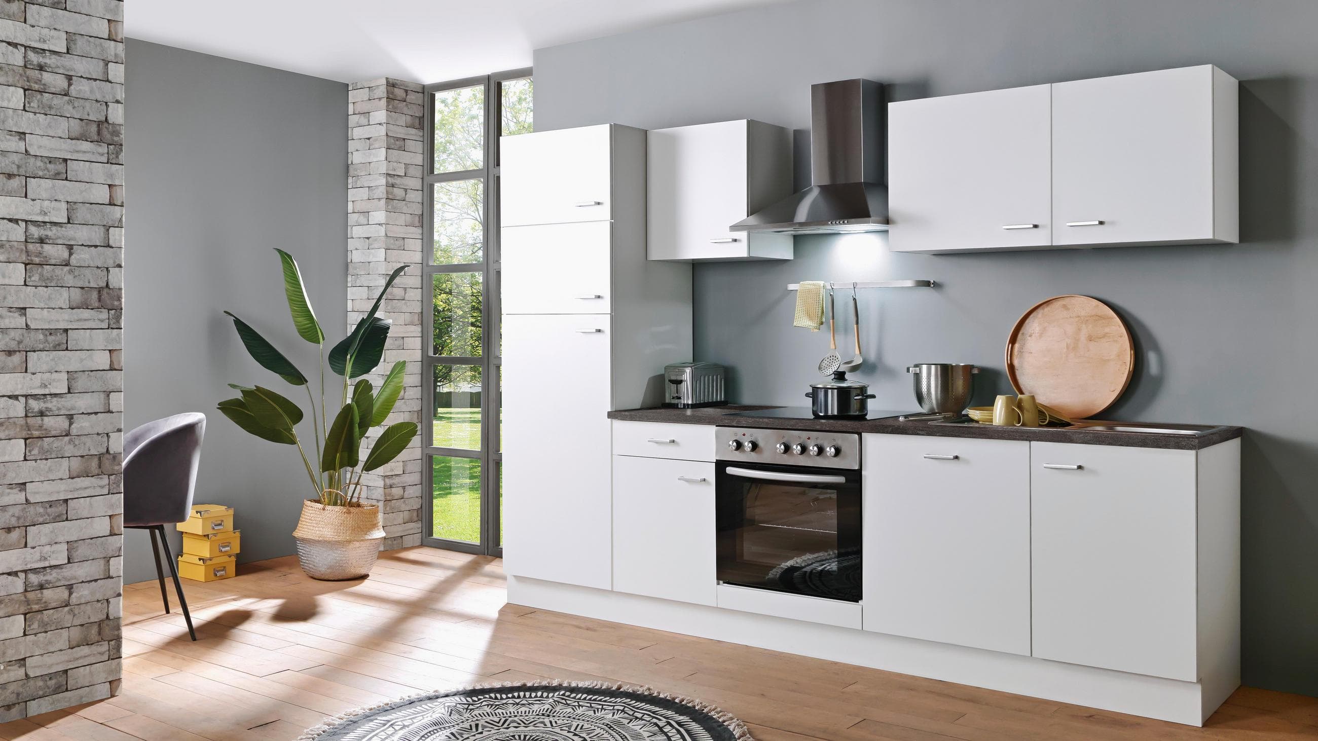 Menke Küchenblock White-Classic Weiß ca. 280 cm