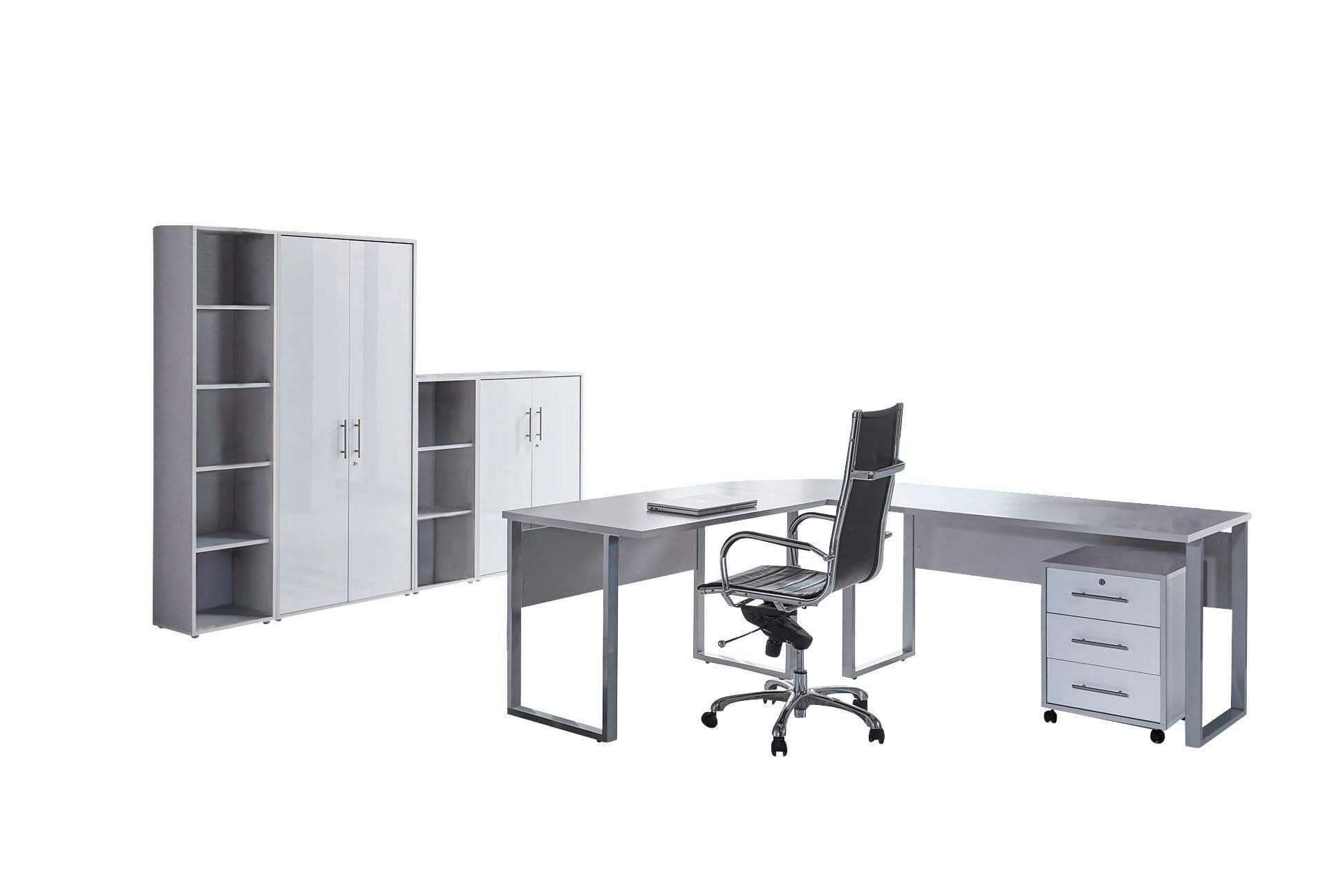 Büro Office Edition Set 4 Grau/Weiß Mömax