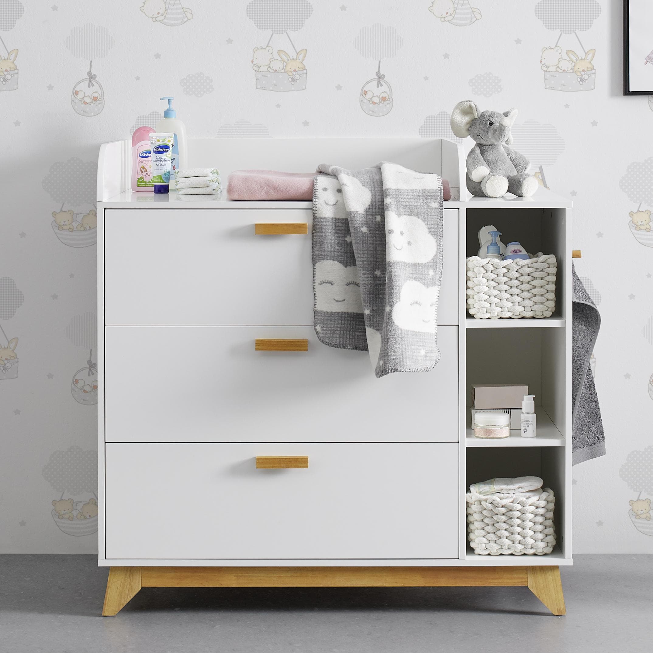 Wickelkommode Milan Weiß MDF
