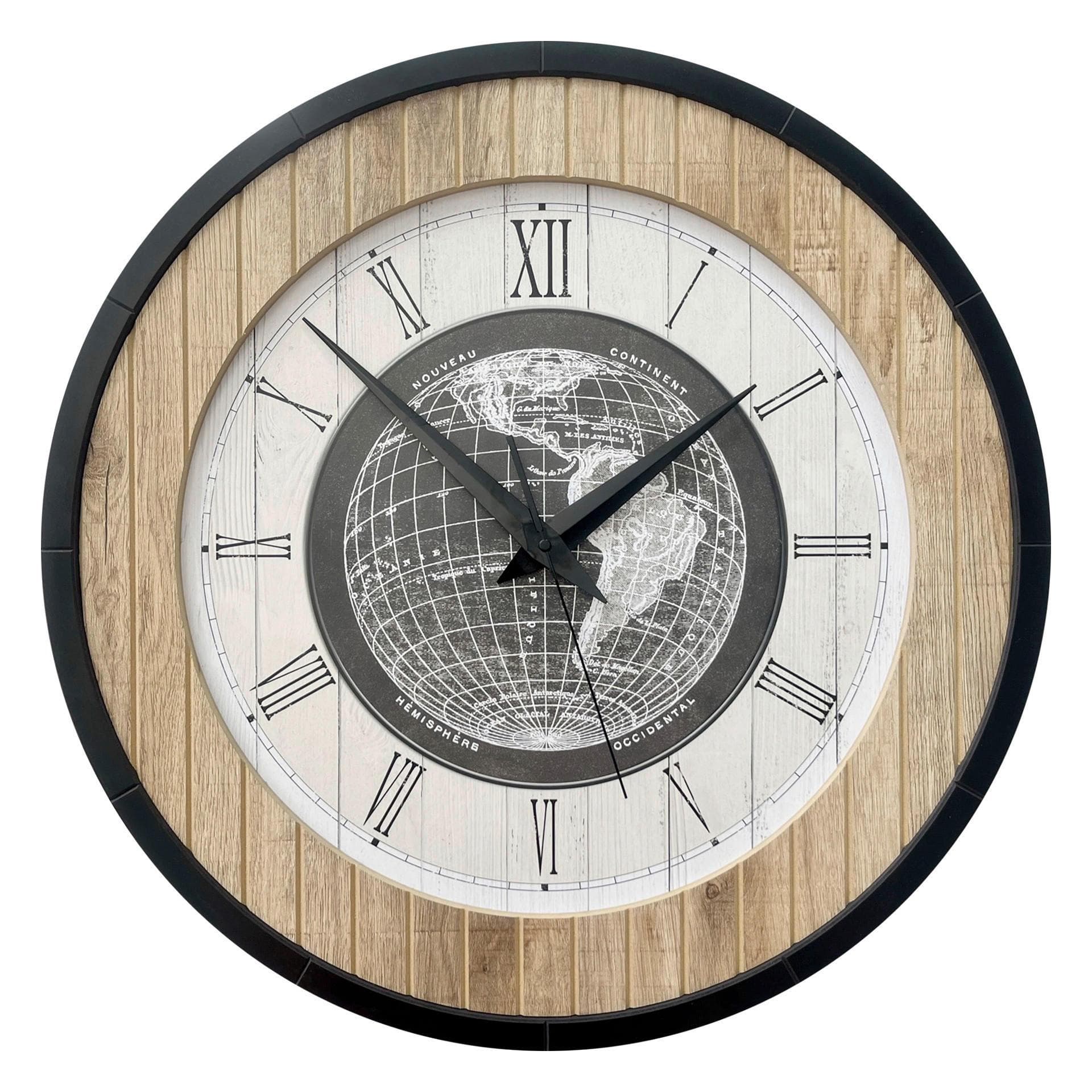 Wanduhr Schwarz/Weiß/Eiche Ø ca. 57cm Mömax DE