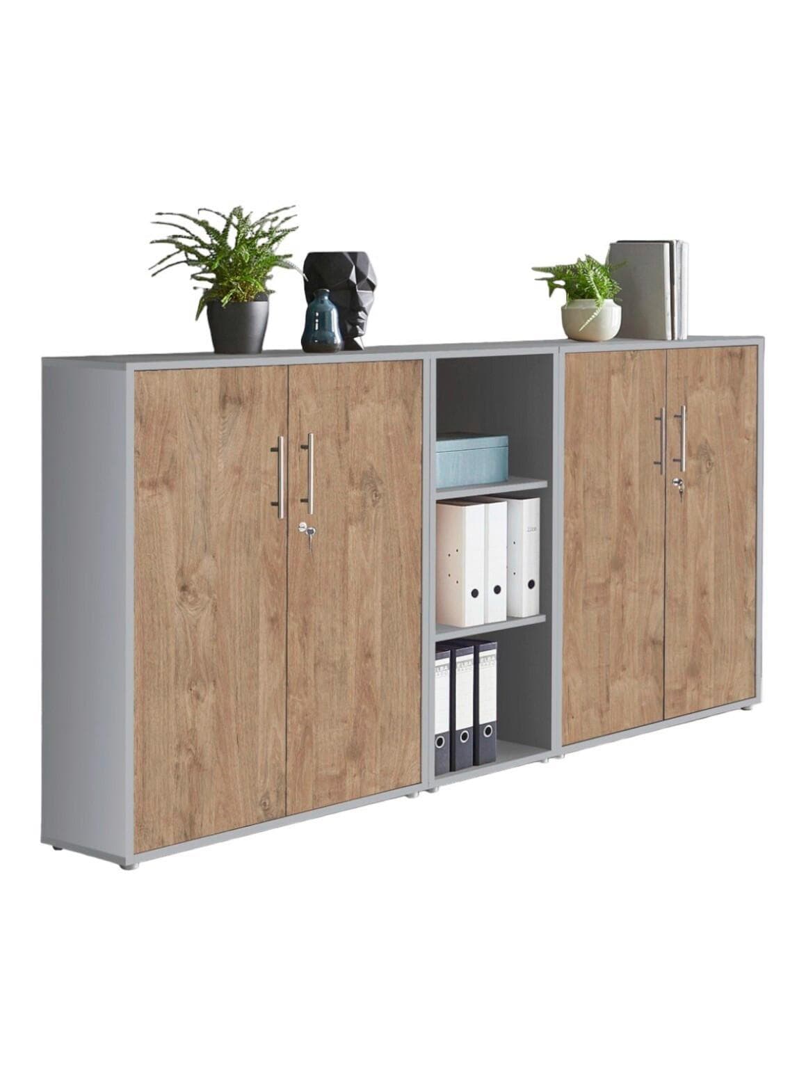 Aktenschrank Office Edition Sw Set 8 Grau/Eichefarben Mömax DE