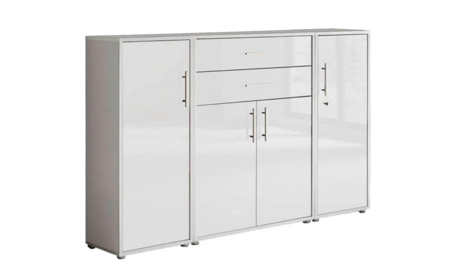 Aktenschrank Office Edition Sw Set 16 Grau/Weiß