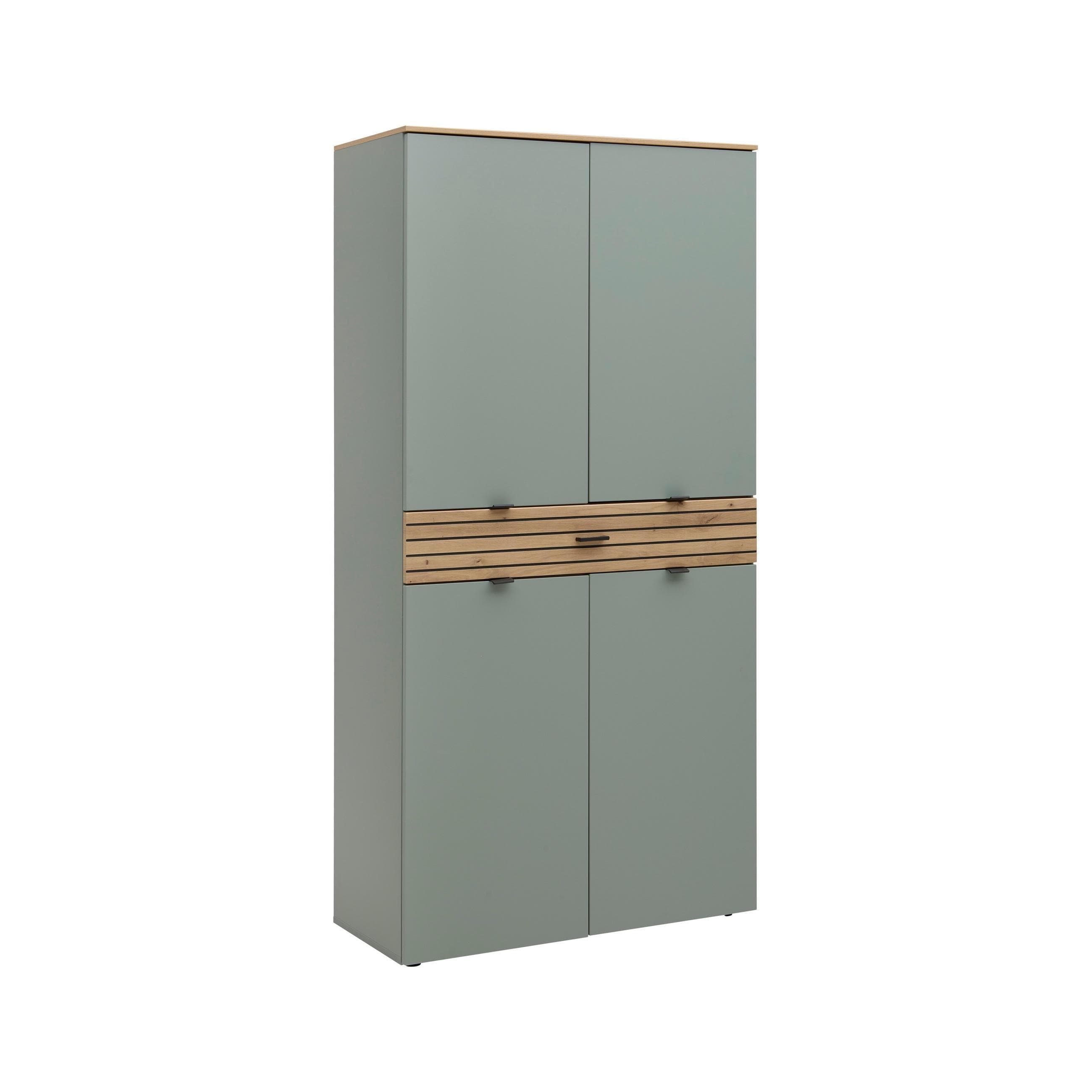 Mehrzweckschrank Bahia M Grün/Eiche Artisan