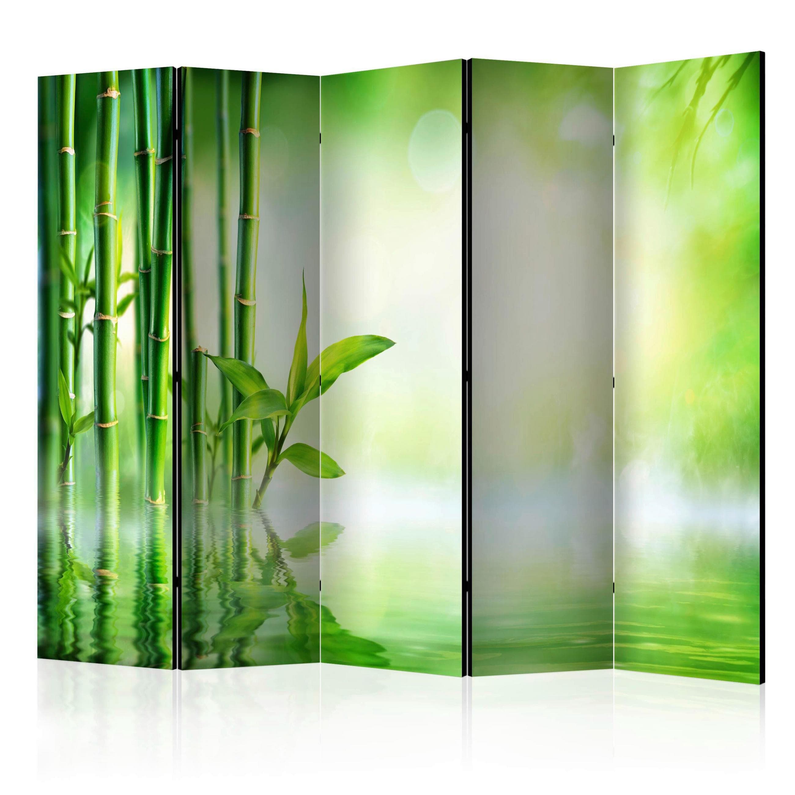 Artgeist Paravent Green Bamboo II Grün/Hellgrün