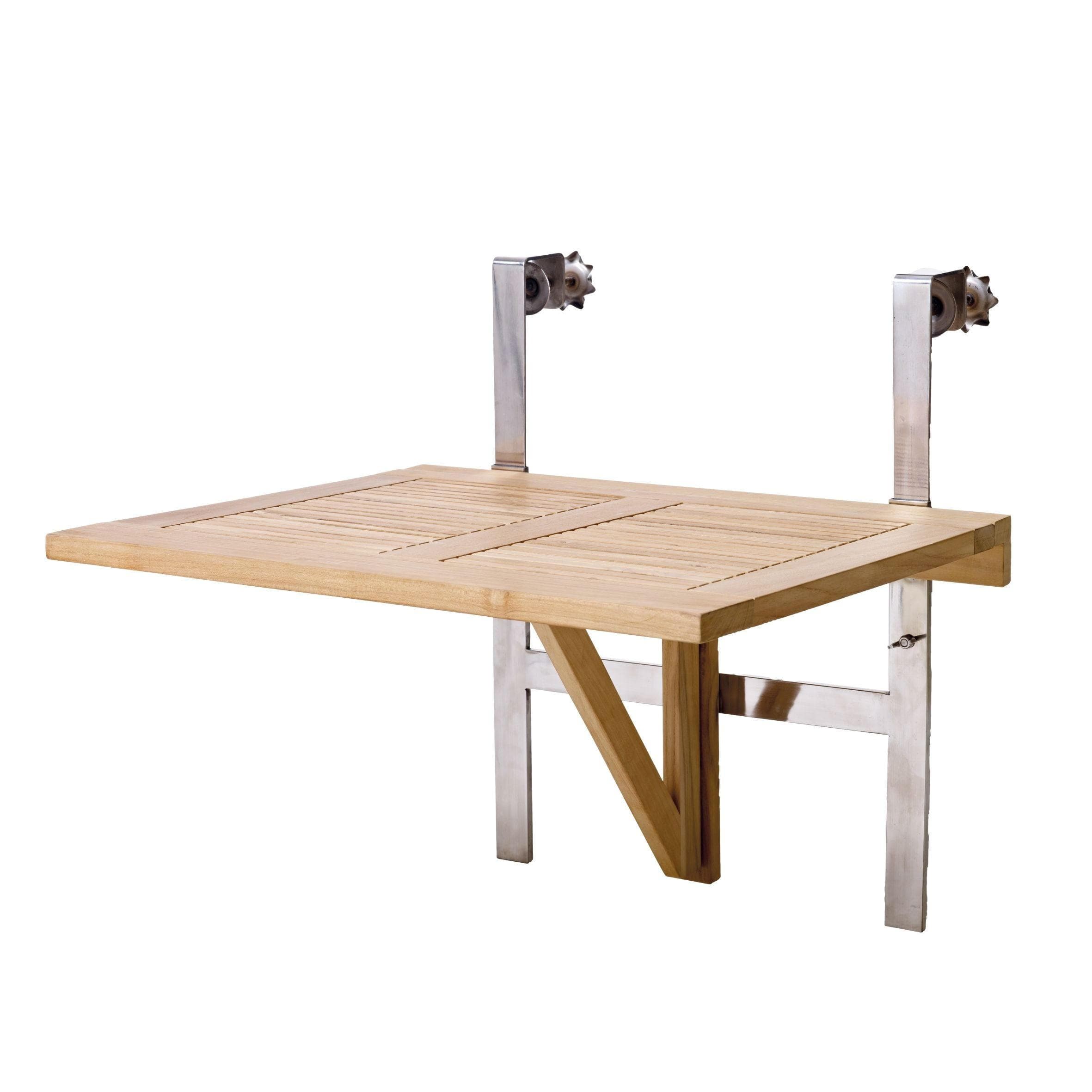 Balkonklapptisch aus massivem Teakholz ca. 60x54 cm