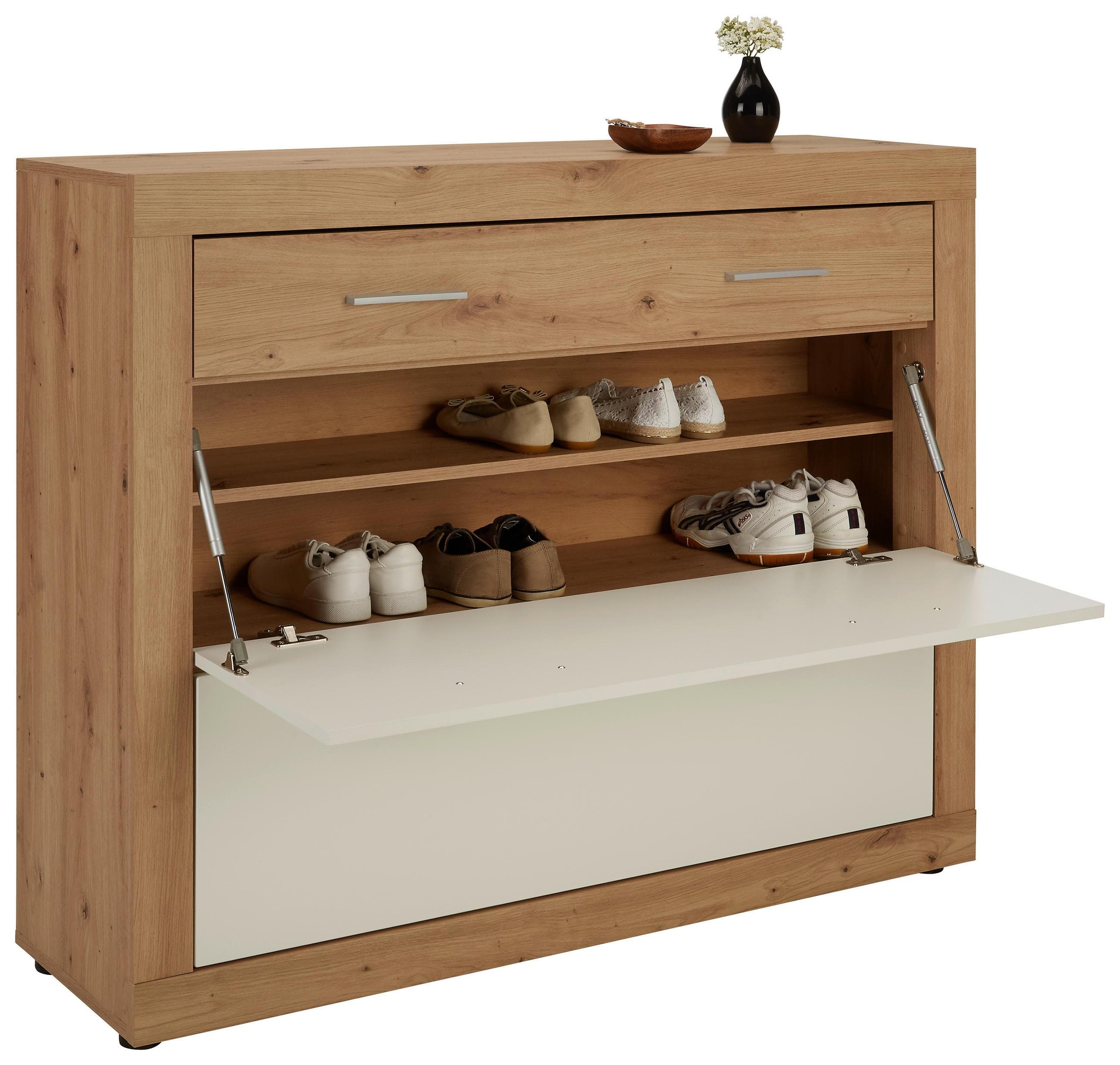 Schuhschrank Weiß/Eichefarben Mömax DE