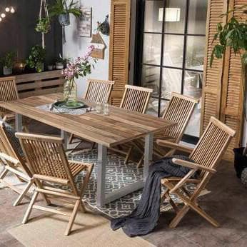 Möbilia Teak Gartenstuhl 2er-Set ohne Armlehnen