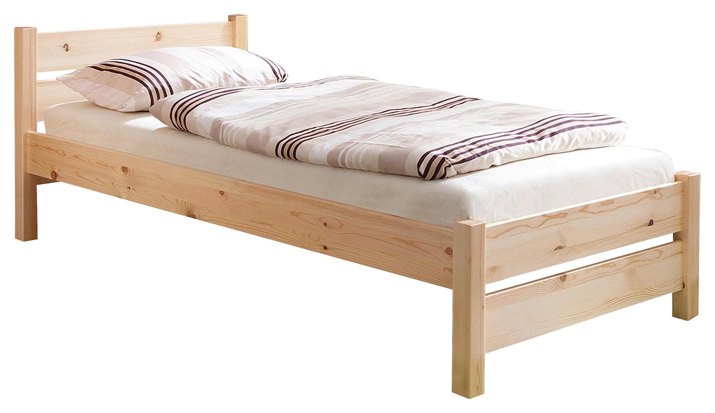 TiCAA Massivholz Einzelbett Bora Kiefer Natur
