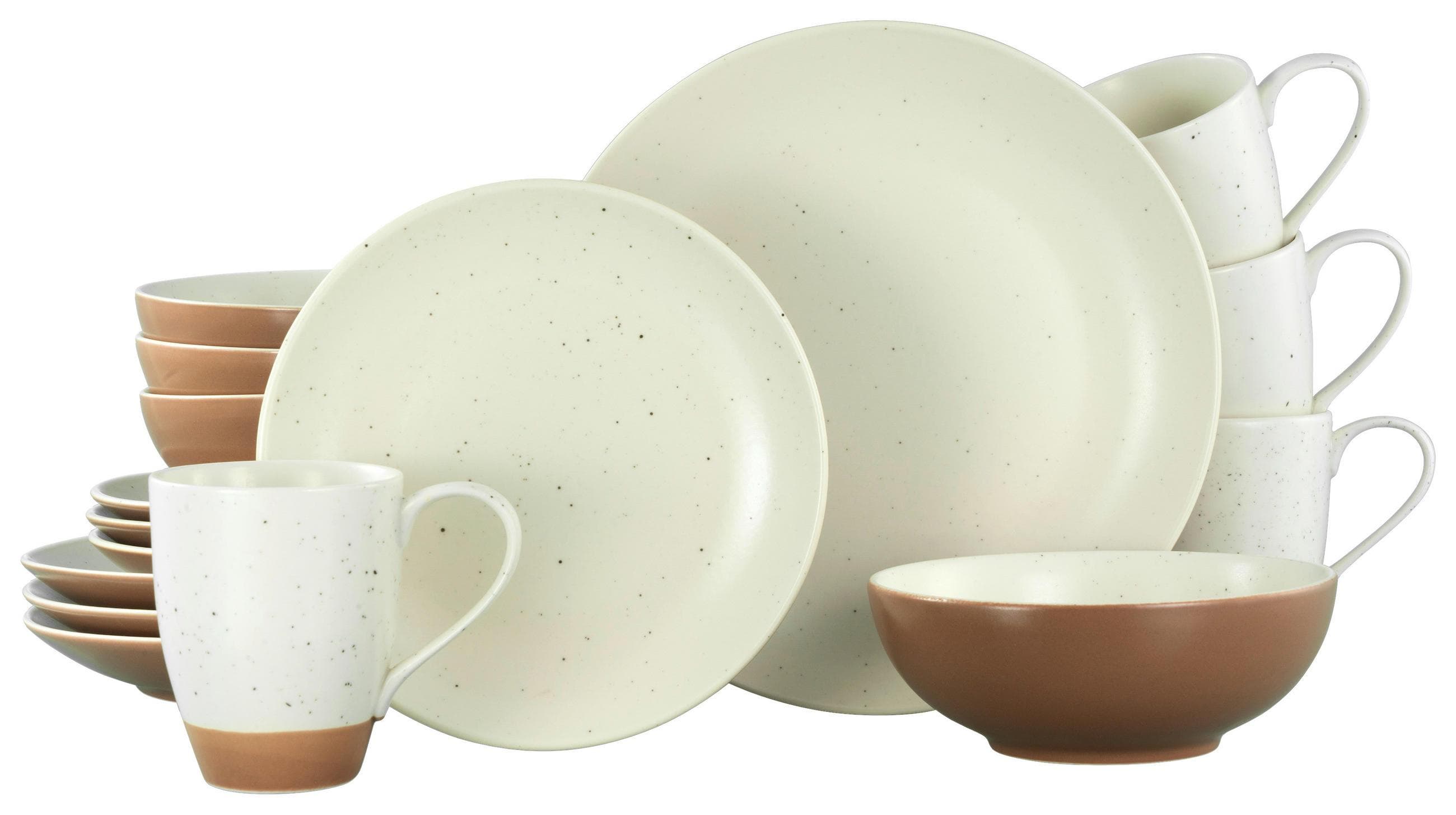 Creatable Kombiservice Sand Dunes 16-teilig Keramik Orange/Weiß