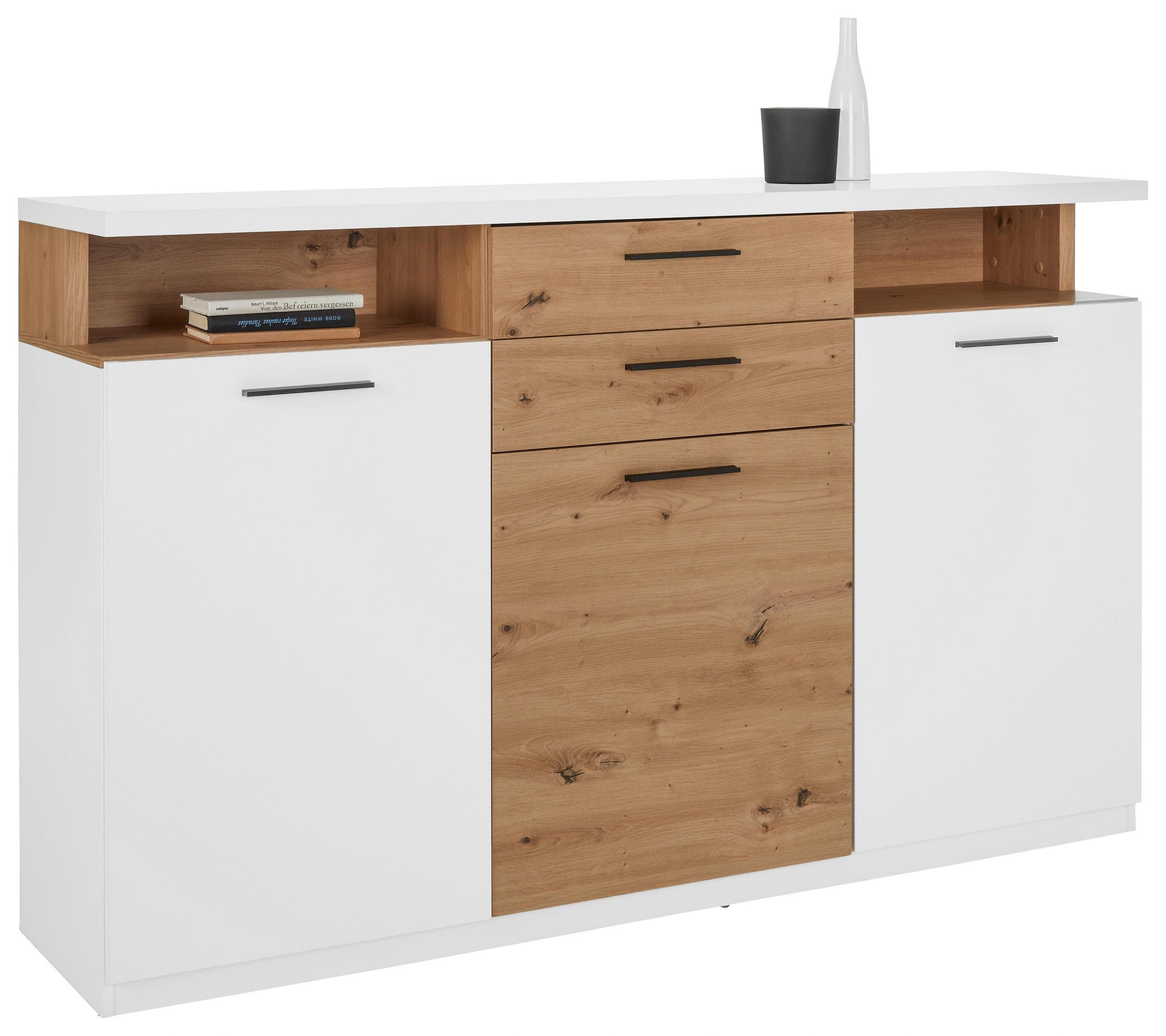 Sideboard Woy Weiß/Eichefarben Mömax