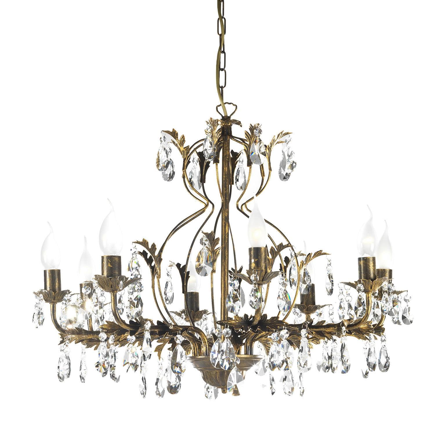 Kronleuchter Teresa Bronze Kristall Ø 70 cm 8-flammig