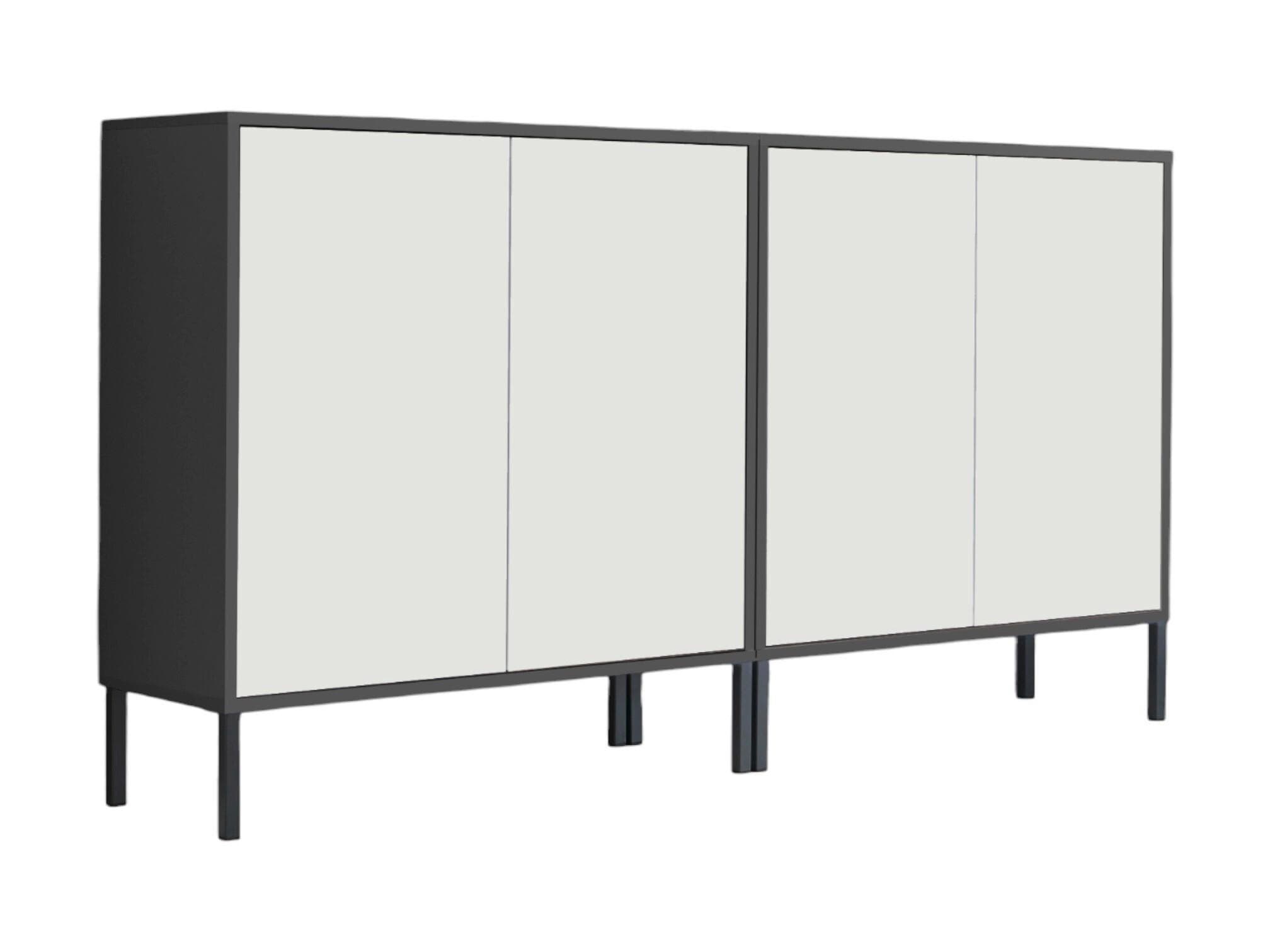 Sideboard Mailand Set 2 Anthrazit/Weiß Mömax DE