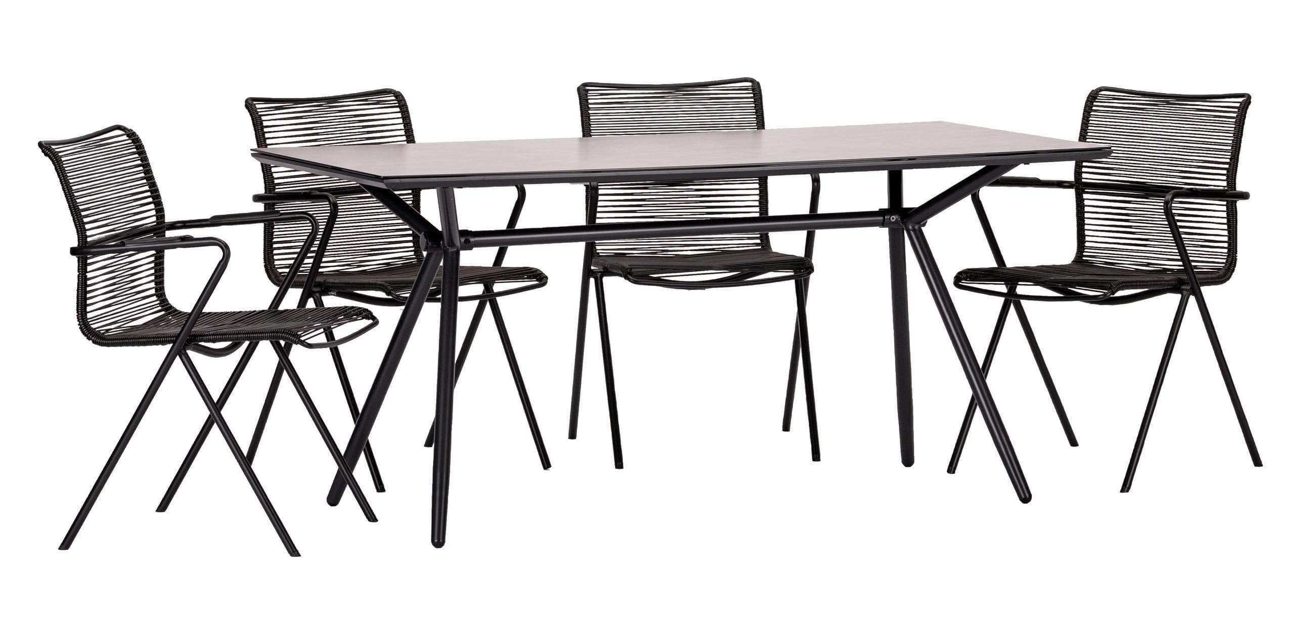 Acamp Gartengarnitur 5-tlg. Metall/Kunststoff/Glas