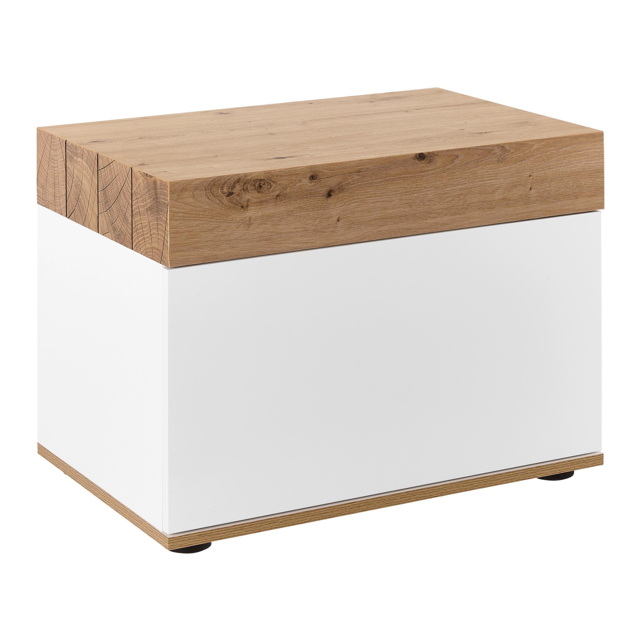 Schuhkipper Cara Weiß/Eichefarben MDF Mömax