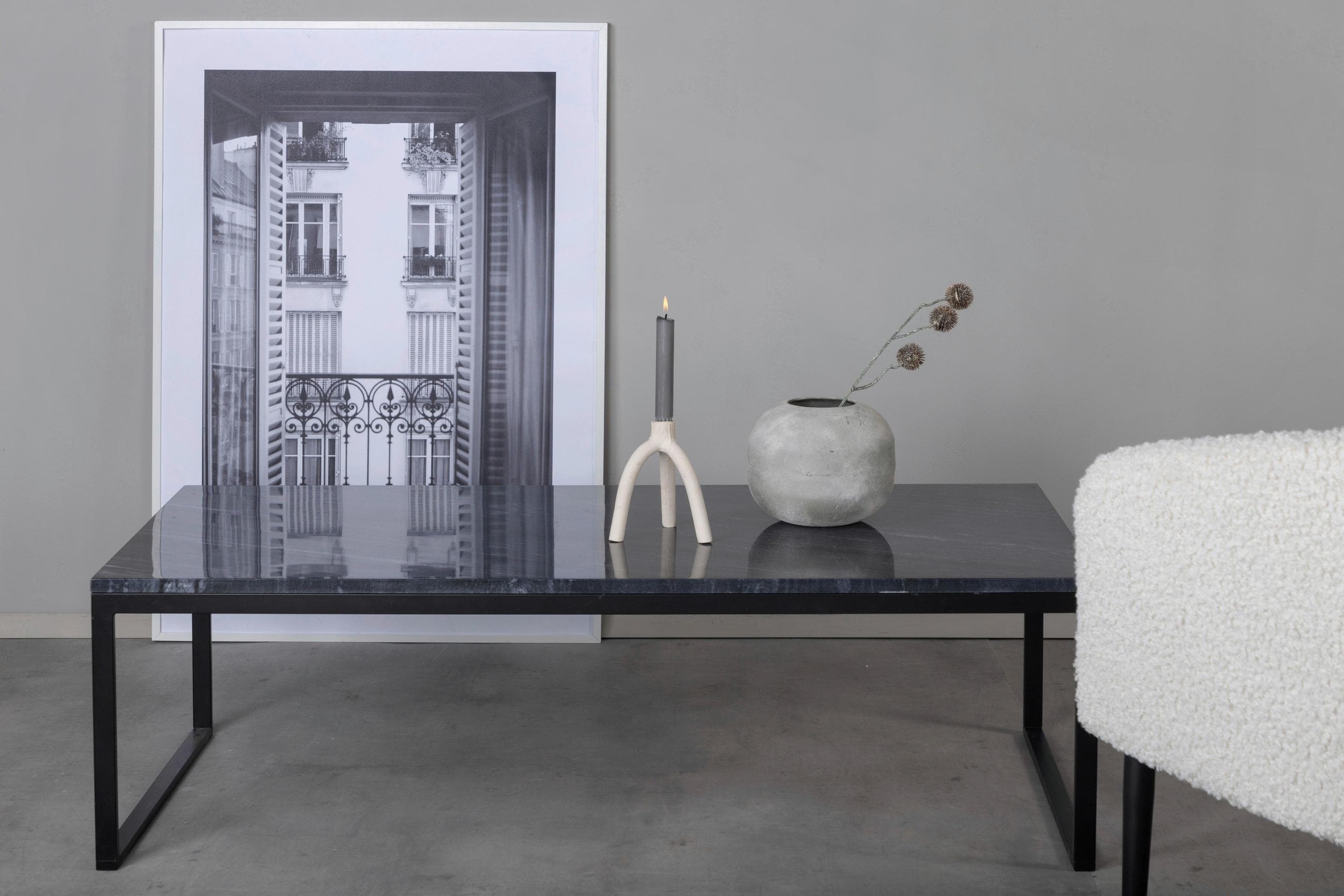 COUCHTISCH ESTELLE Schwarz/Grau Stein