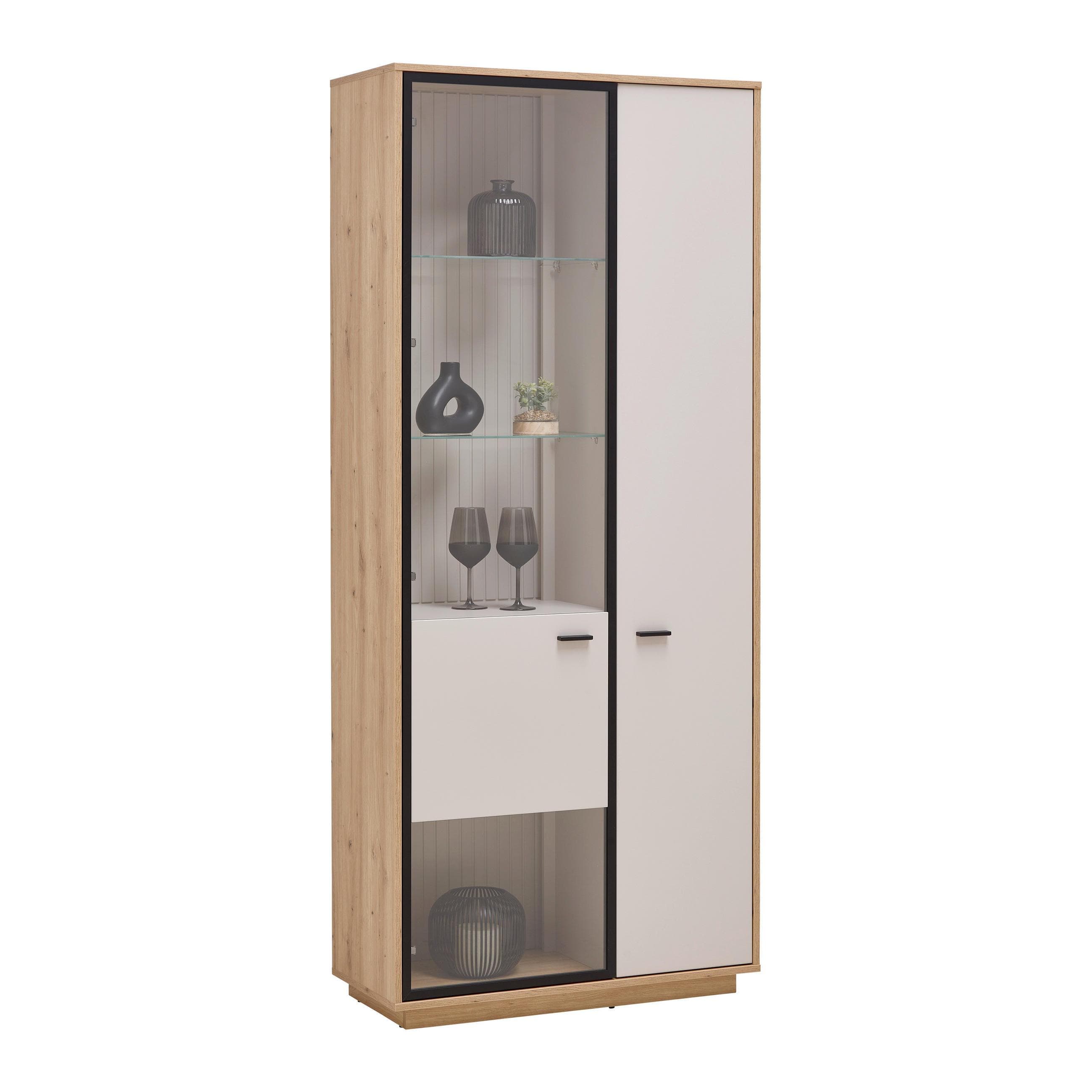 Vitrine Cremona Kaschmir/Eiche Artisan