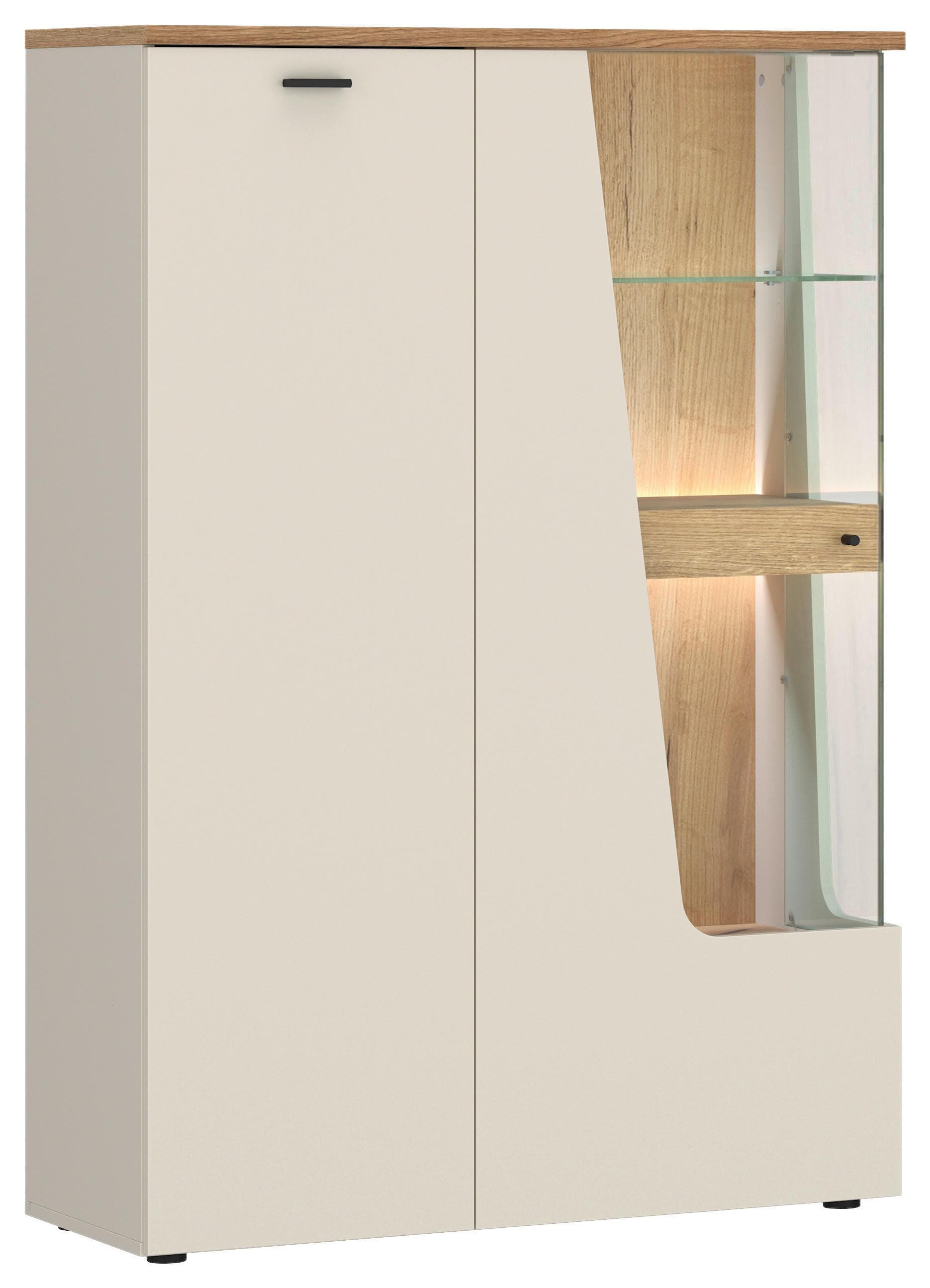 Vitrine 2-türig Kaschmir/Eichefarben Mömax DE