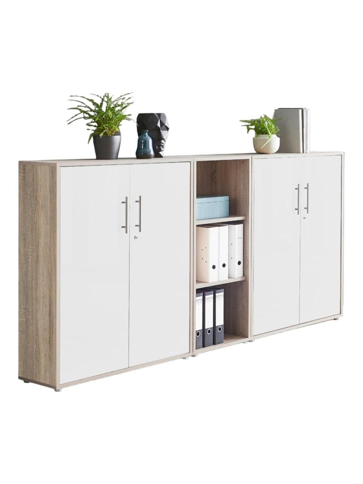 Aktenschrank Office Edition Sw Set 8 Weiß/Sonoma Eiche