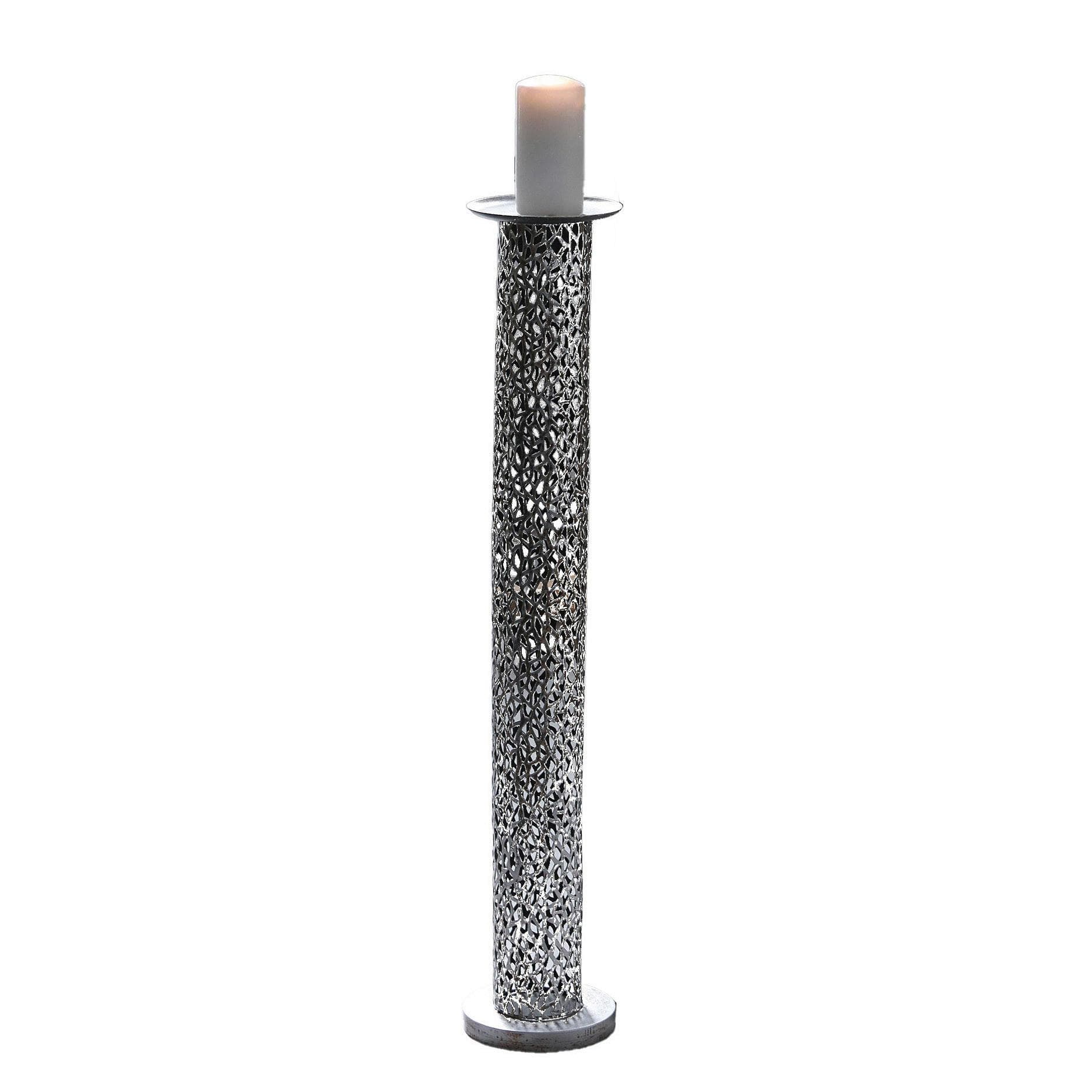 CASABLANCA BY GILDE Kerzenständer Purley Silber Metall 100cm