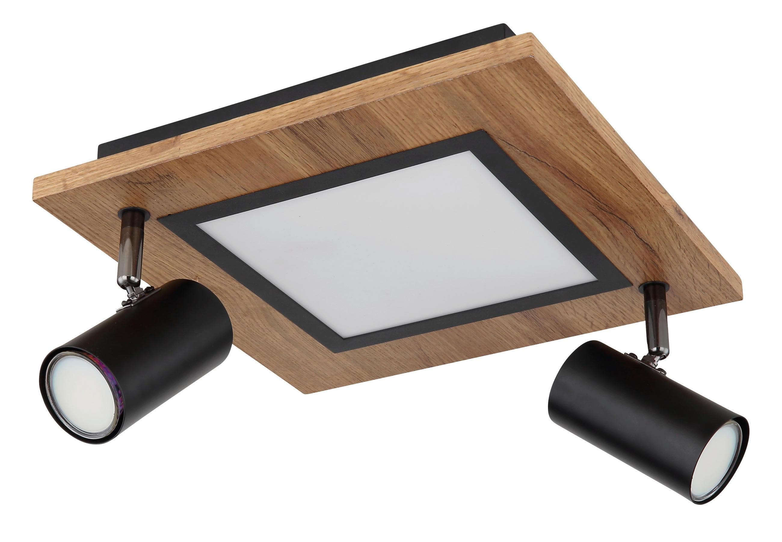 Deckenleuchte Ulla mit LEDs, 2-flammig, Schwarz/Braun