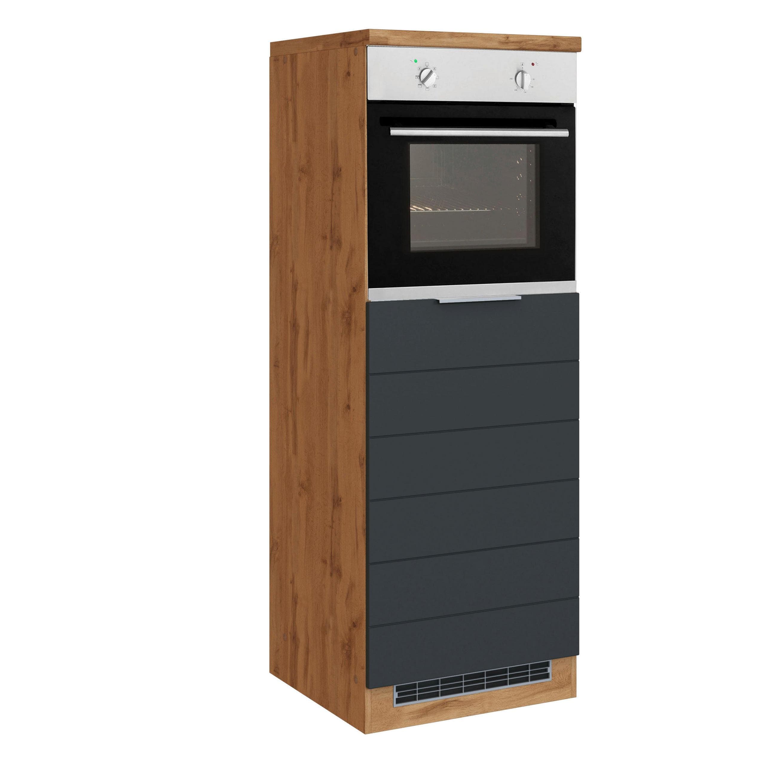 Held Backofen-/Kühlschrank Umbauschrank Florenz Braun/Grau
