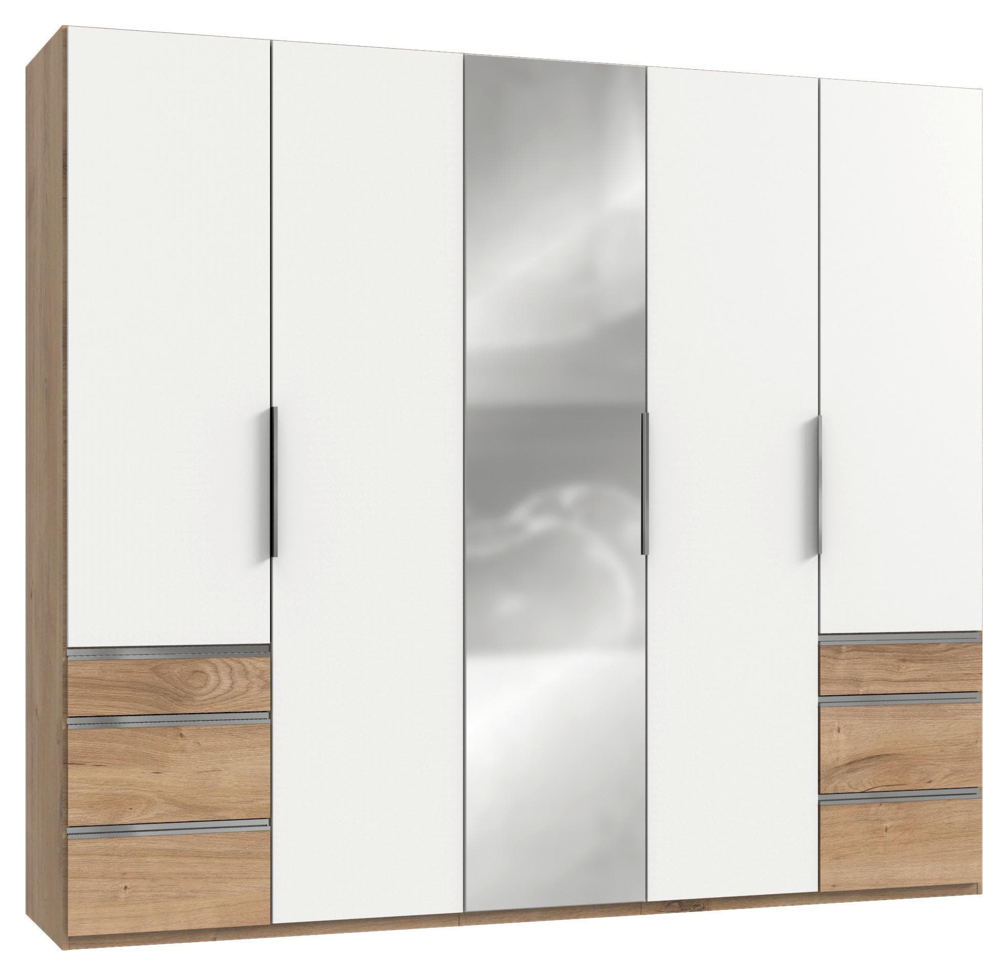 Drehtürenschrank Level 36A mit Spiegel Weiß/Eiche Mömax DE