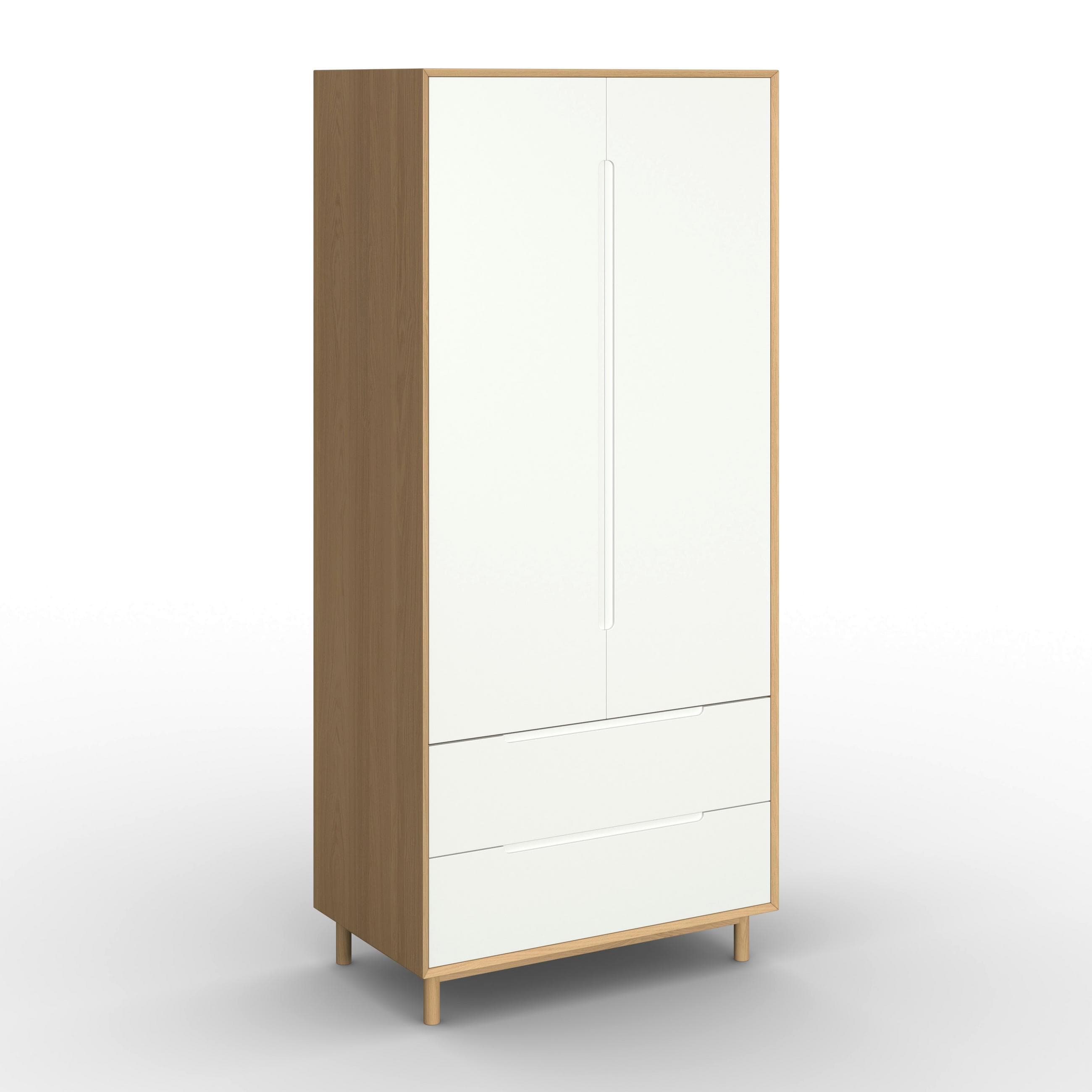 Drehtürenschrank Marlo Weiß/Eichefarben Mömax