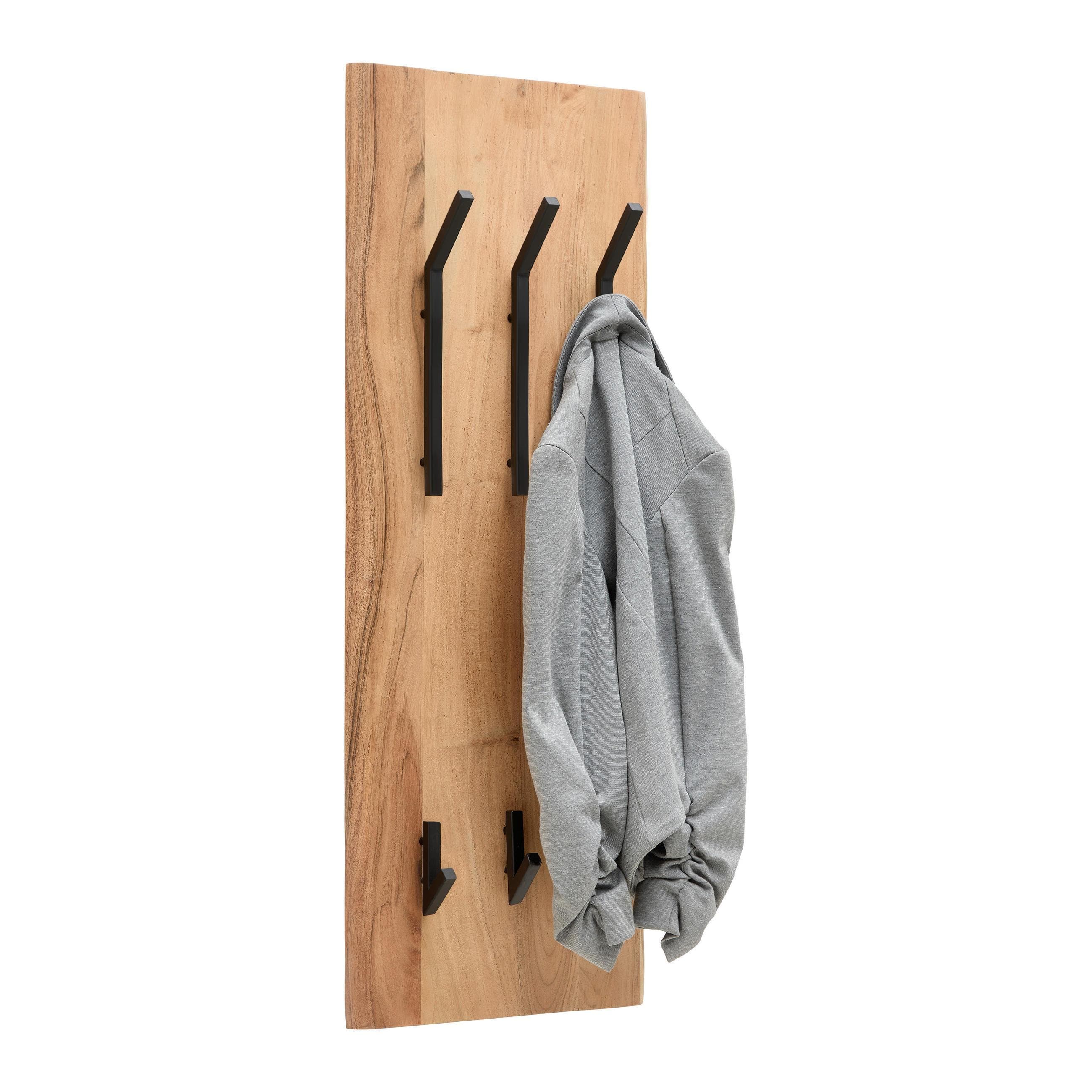 Wandgarderobe Rivera 6 Schwarz/Akaziefarben Mömax DE