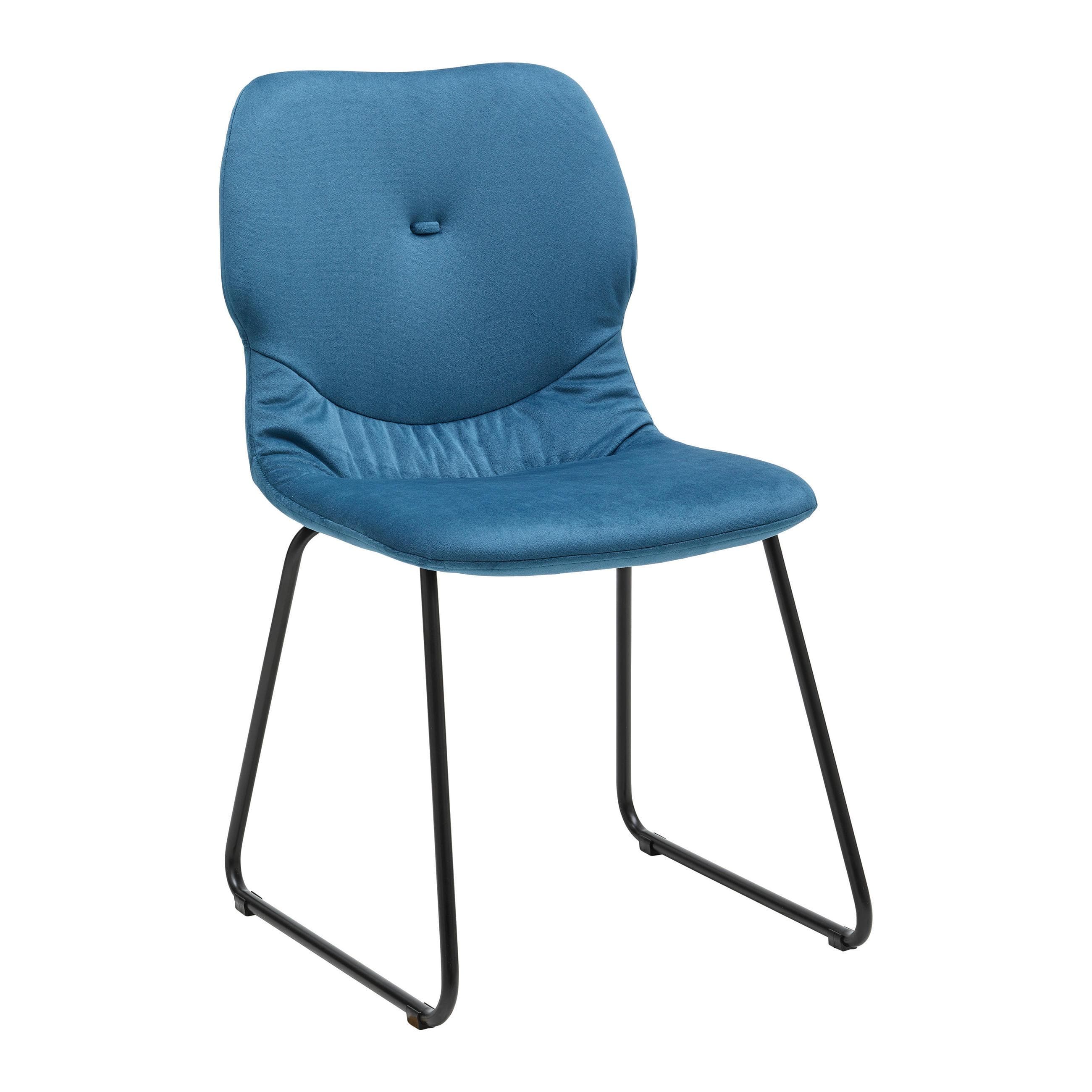 Stuhl Alica Blau Samt Gepolstert Mömax DE