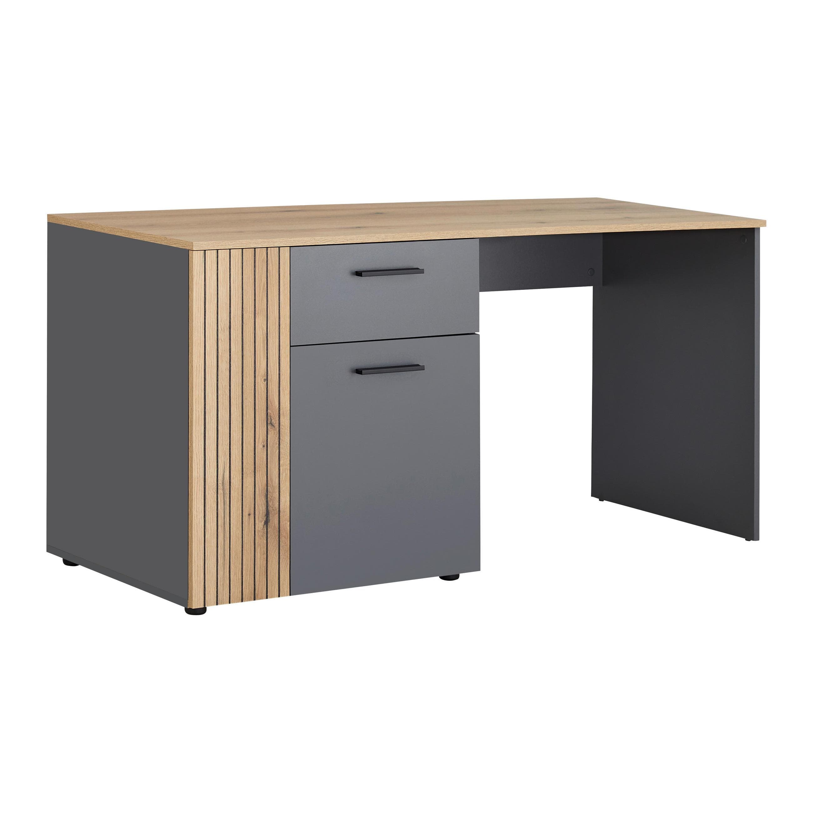 Schreibtisch Cadix Anthrazit/Eichefarben Mömax DE