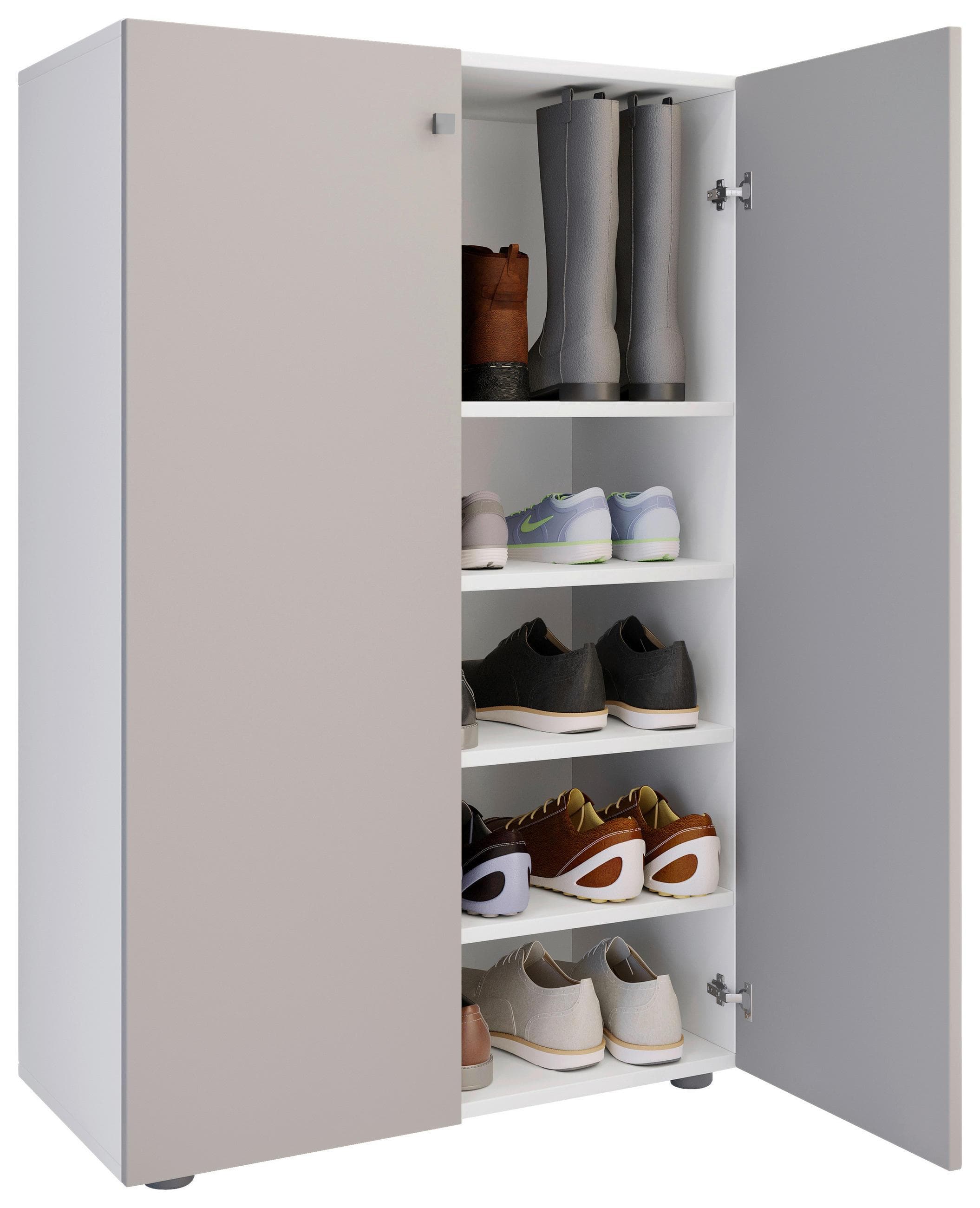 Schuhschrank LONA Weiß/Grau
