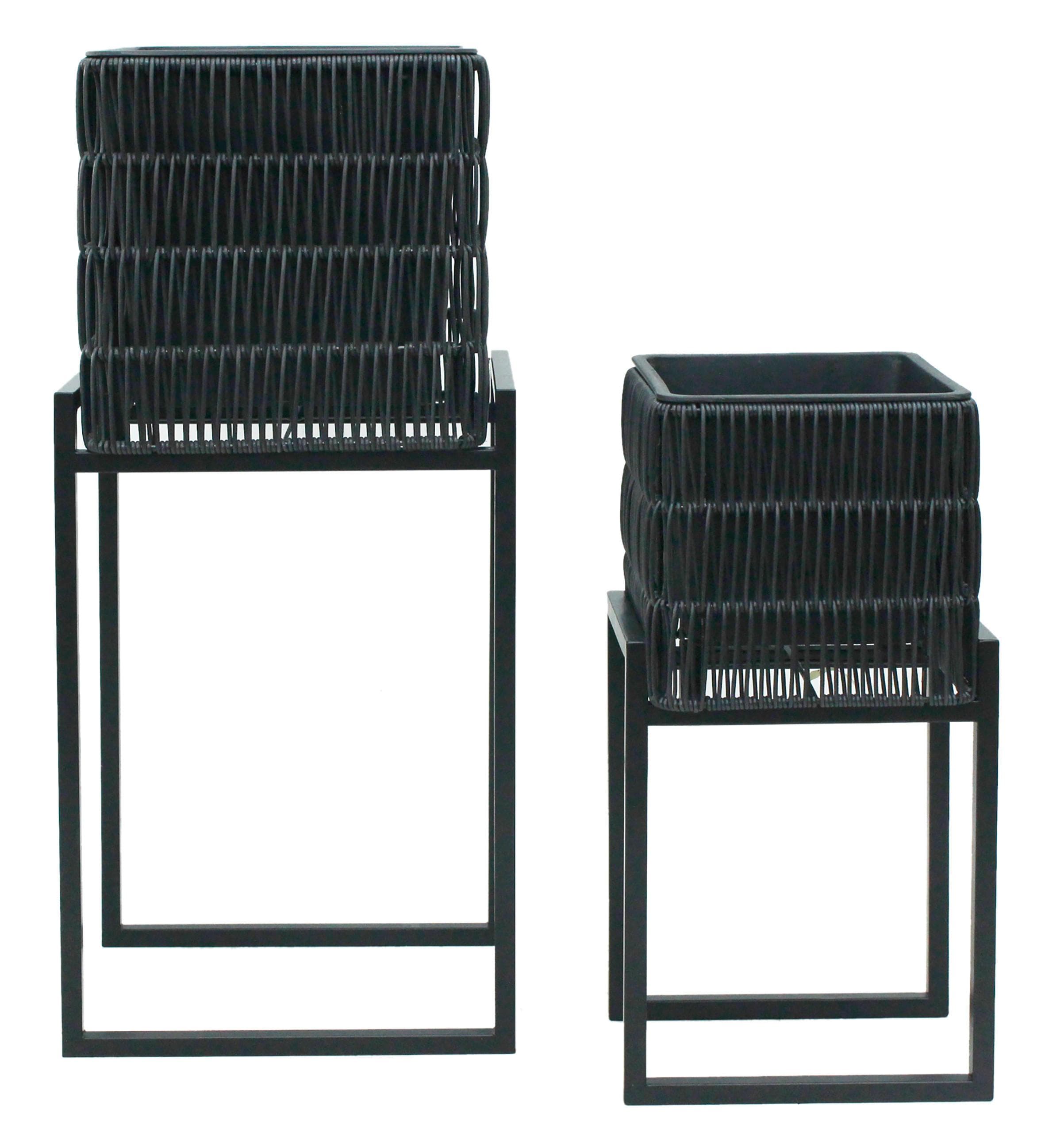 Übertopf-Set Flora Schwarz 2er Set Mömax