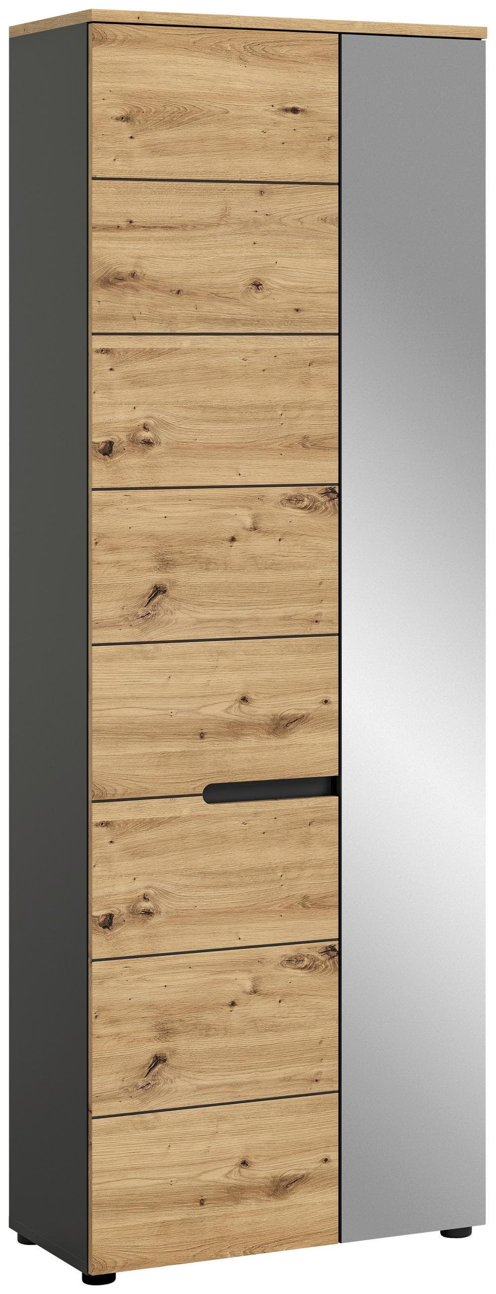 Garderobenschrank Canu Eiche Dekor Grau