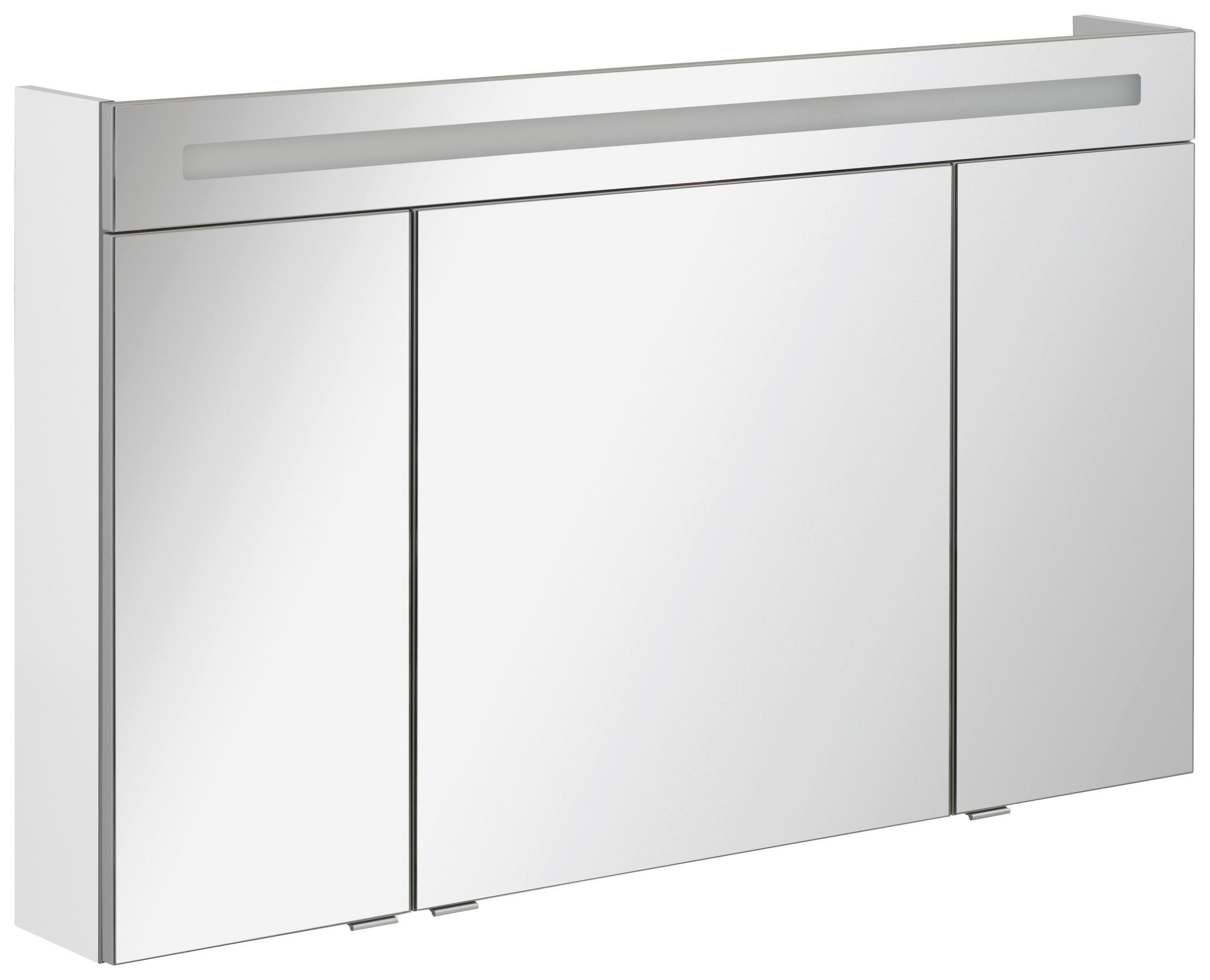Spiegelschrank B. Clever mit LED 3-türig Weiß