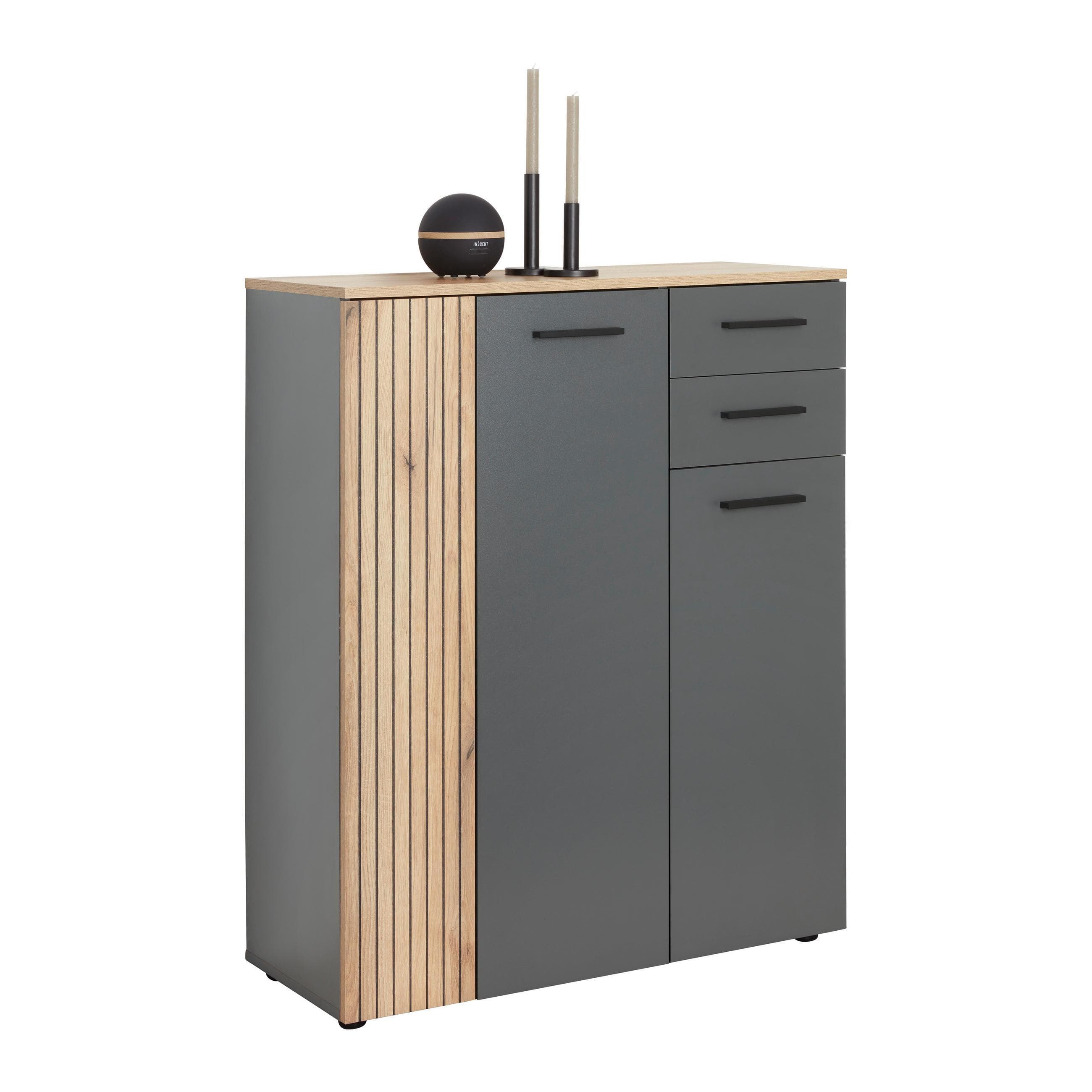 Schuhschrank Cadix Anthrazit/Eichefarben Mömax DE