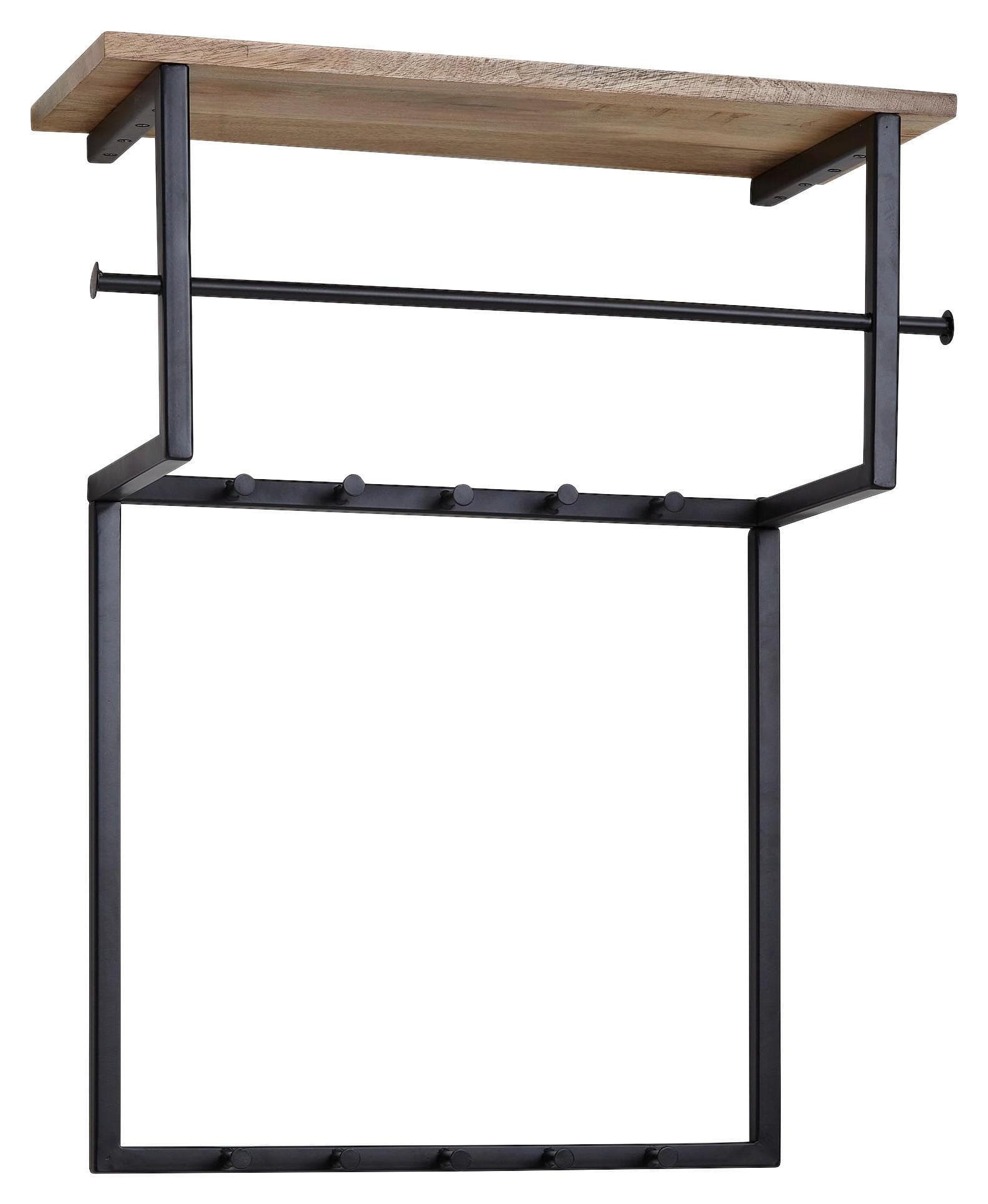 Wandgarderobe Wohnling Schwarz Echtholz
