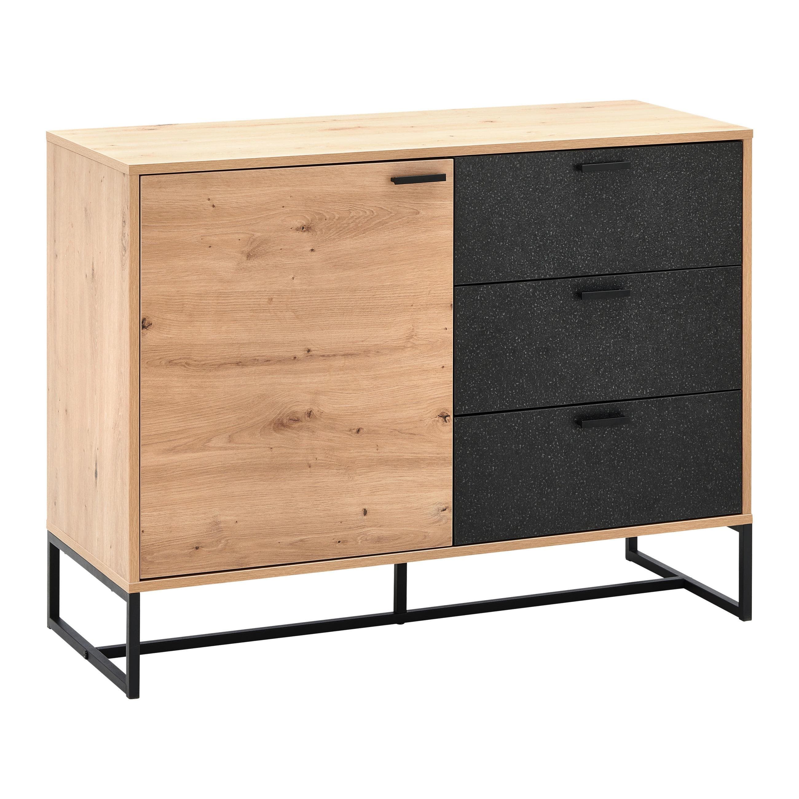 Sideboard Fosca Eichenfarben/Schwarz MDF Mömax DE