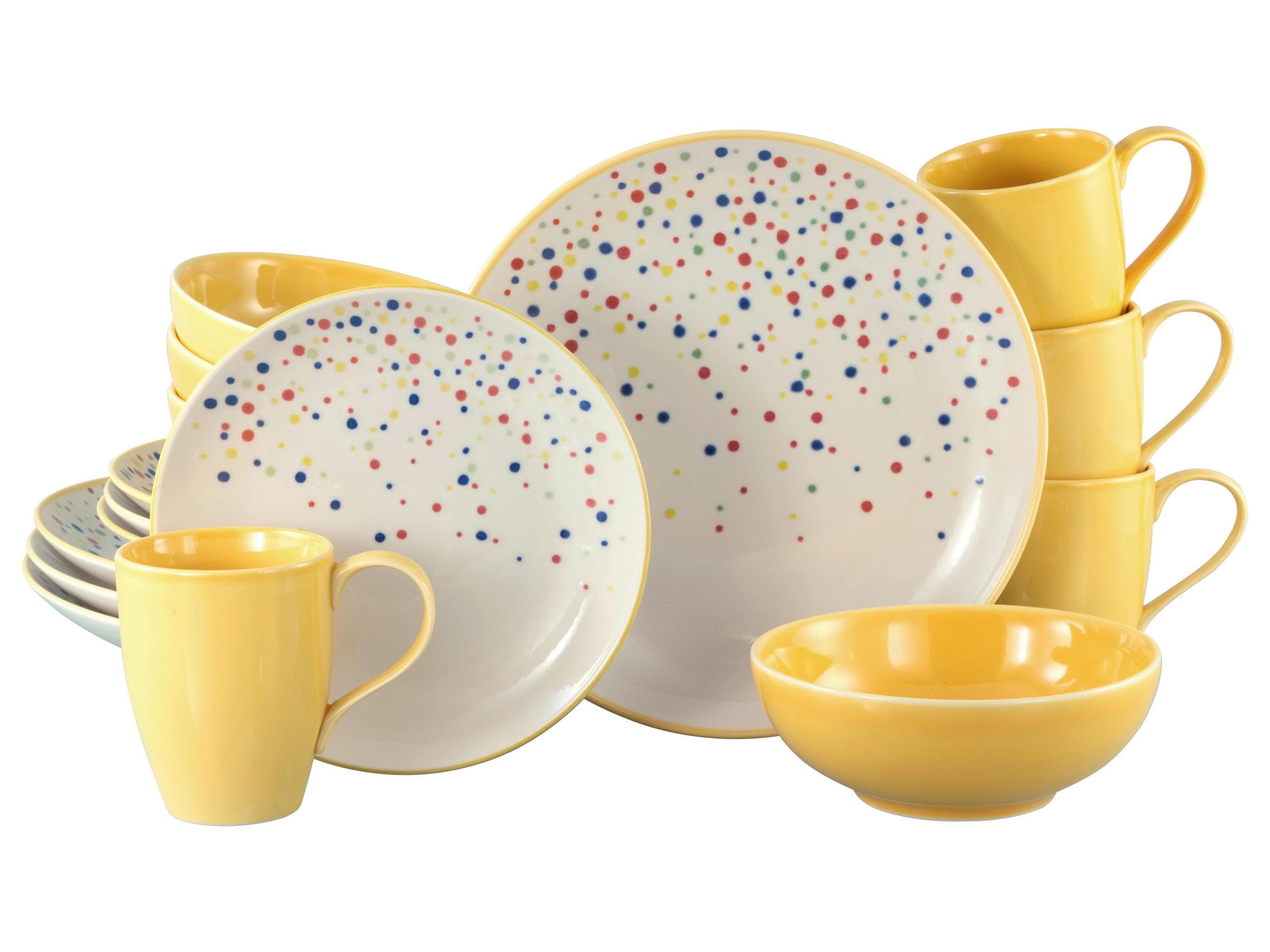 Creatable Kombiservice Joy Gelb/Creme 16-teilig