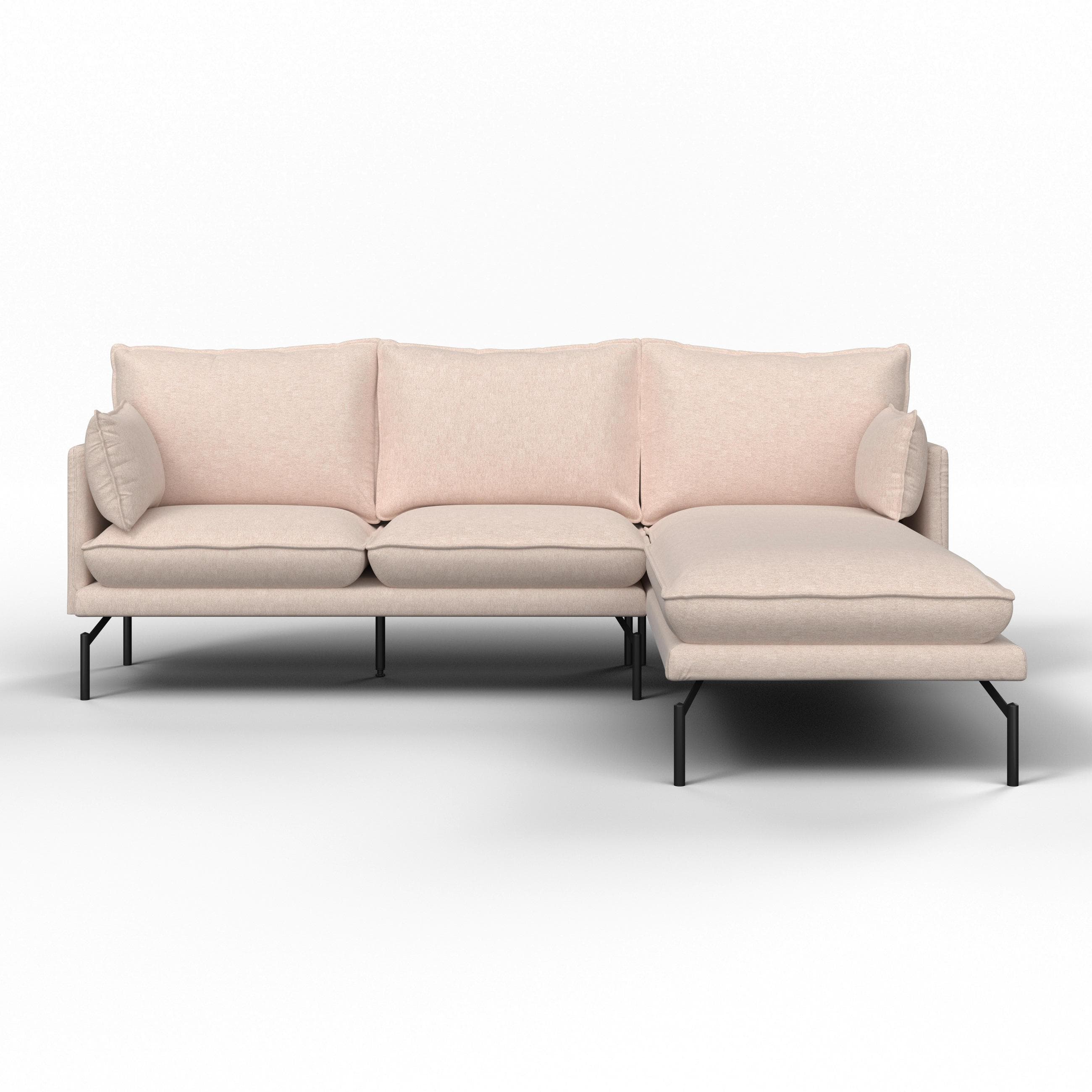 Wohnlandschaft Rosa Beige Webstoff