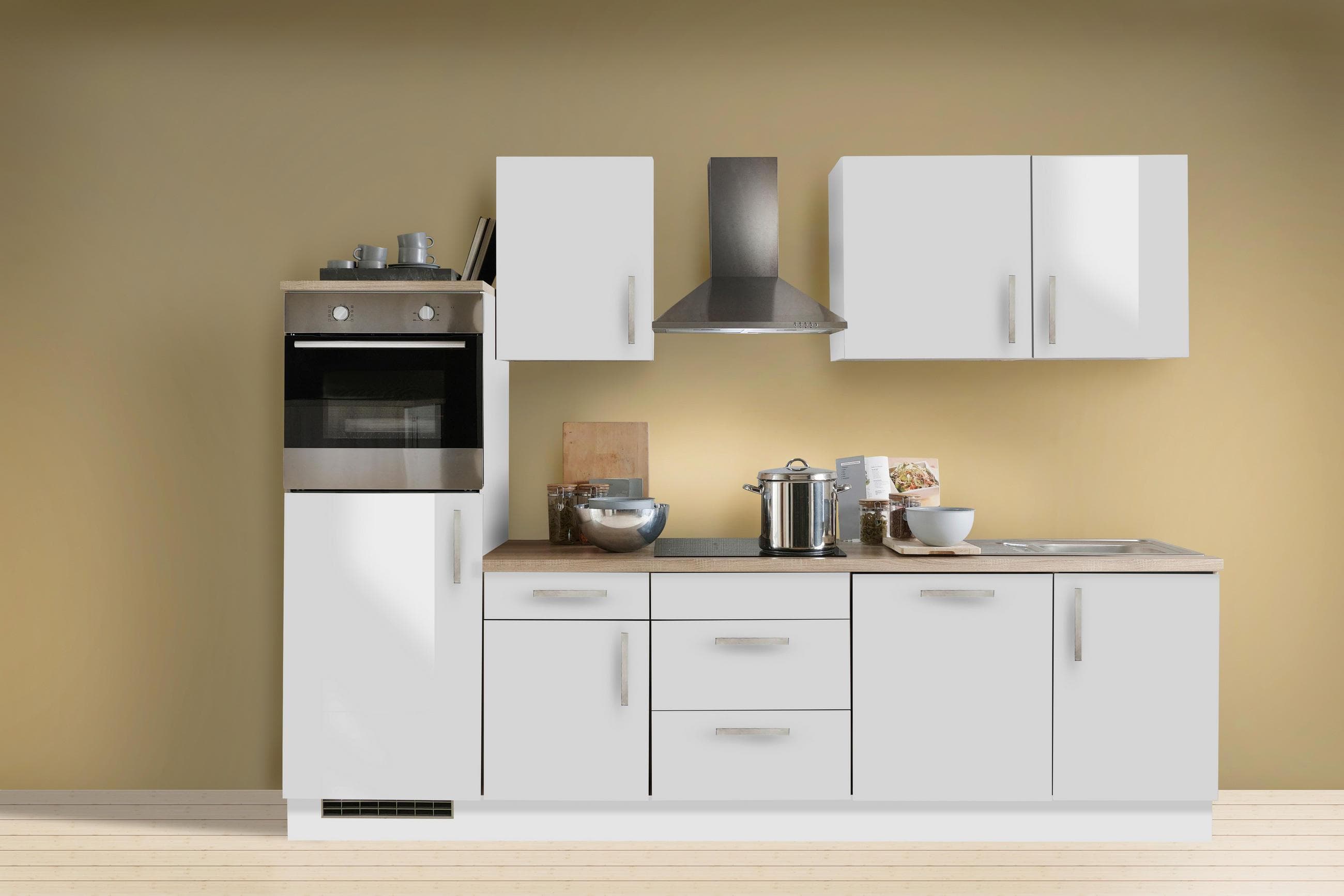 Menke Küchenblock White-Premium Weiß Hochglanz ca. 280cm