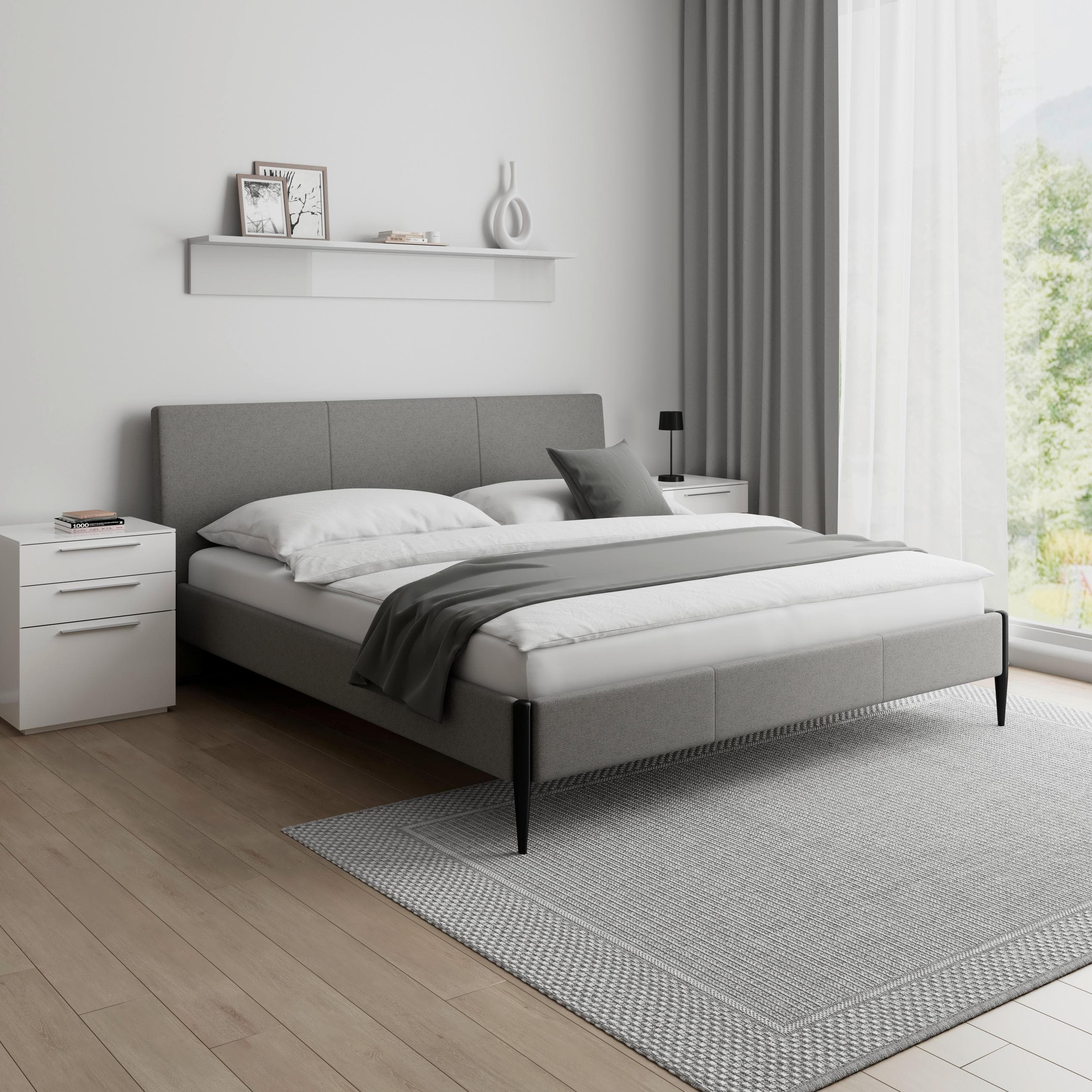 Polsterbett Melisa Grau Metallbett