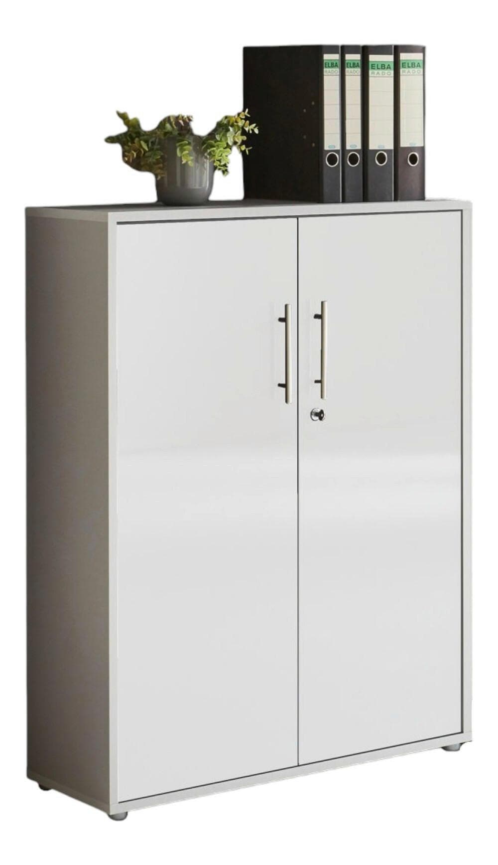 Aktenschrank Office Edition Grau/Weiß mit Schubladen