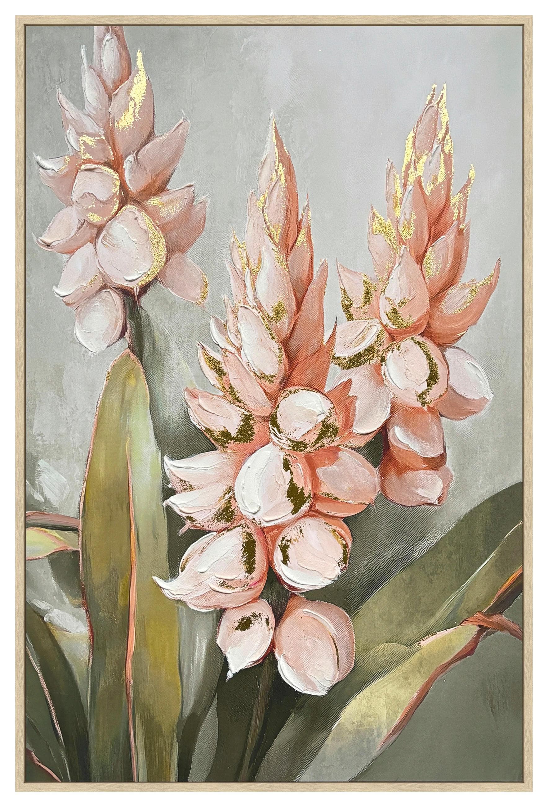 Keilrahmenbild Lotta Grün/Natur/Rosa ca. 60x90cm