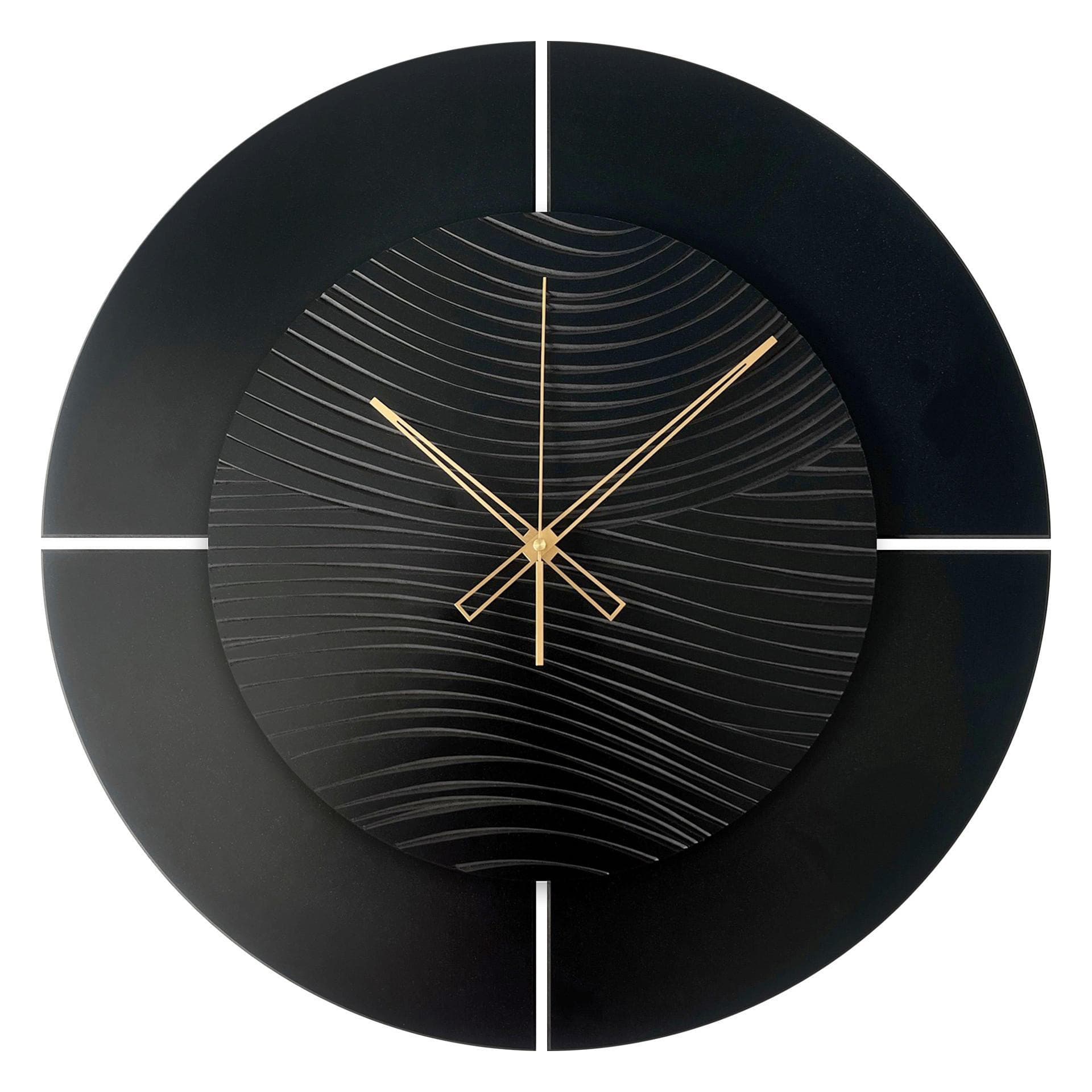 Wanduhr Schwarz/Goldfarben Ø ca. 57cm Mömax DE