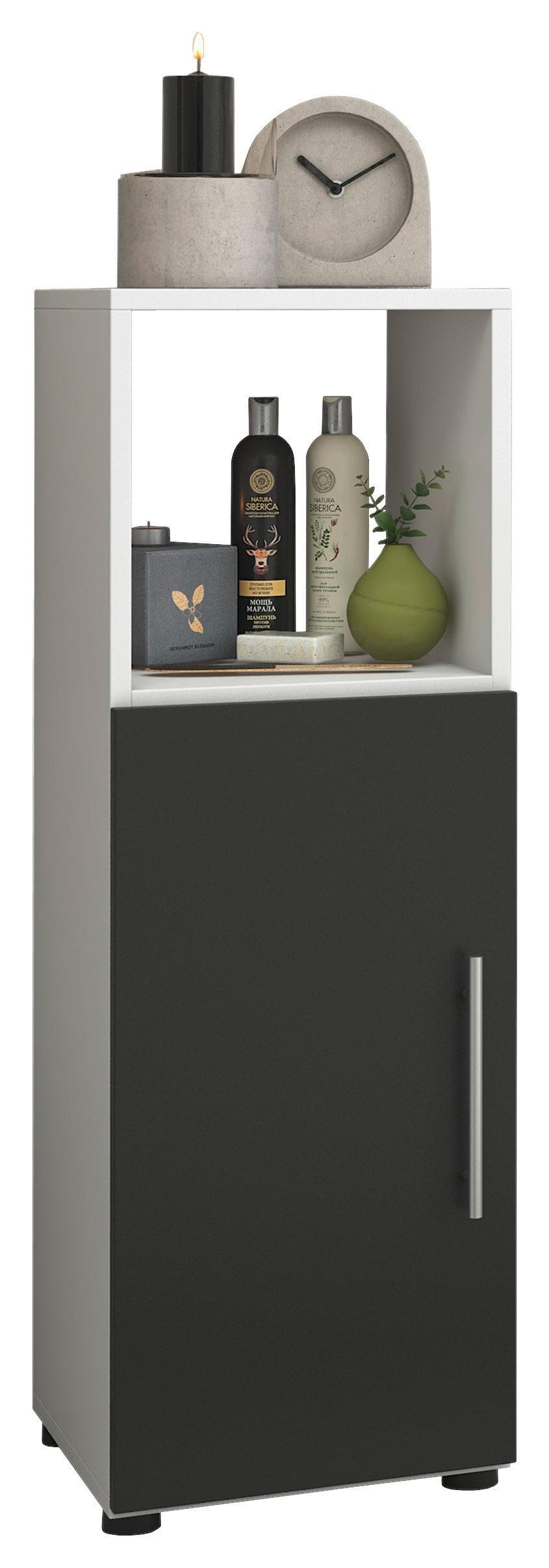 Midischrank Flandu Schwarz/Weiß
