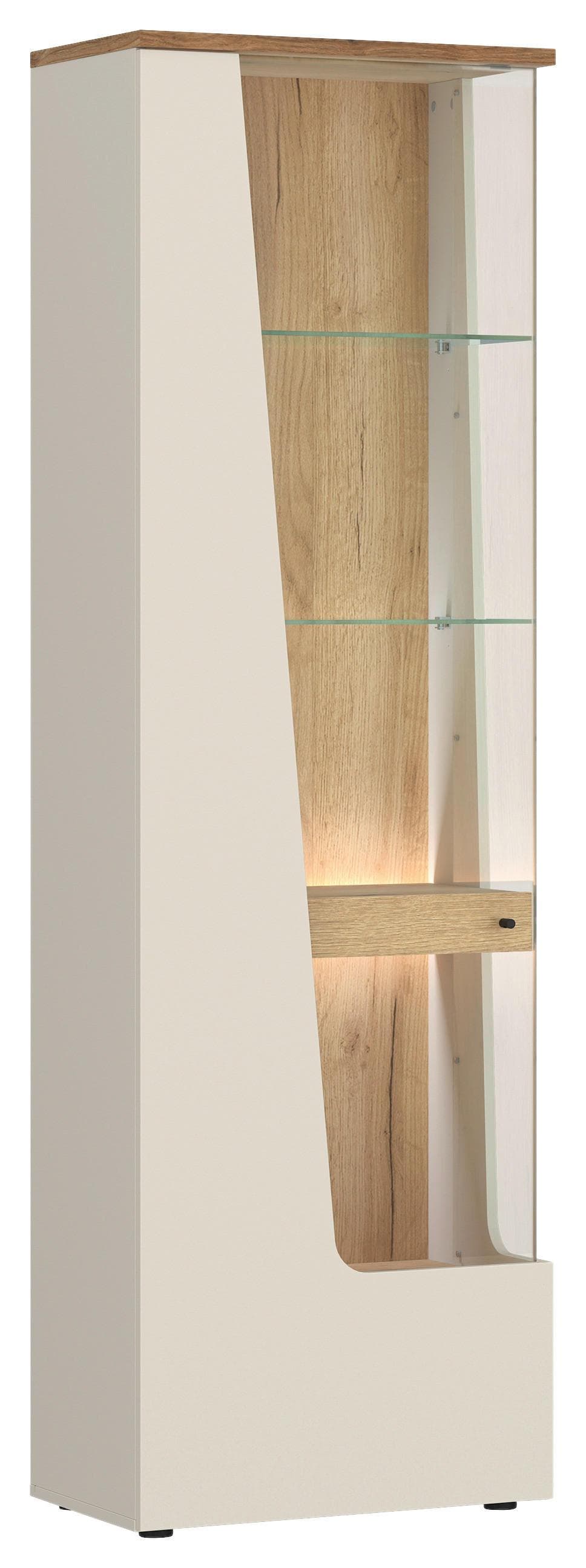 Vitrine Cut Out B 60 cm Kaschmir/Eichefarben