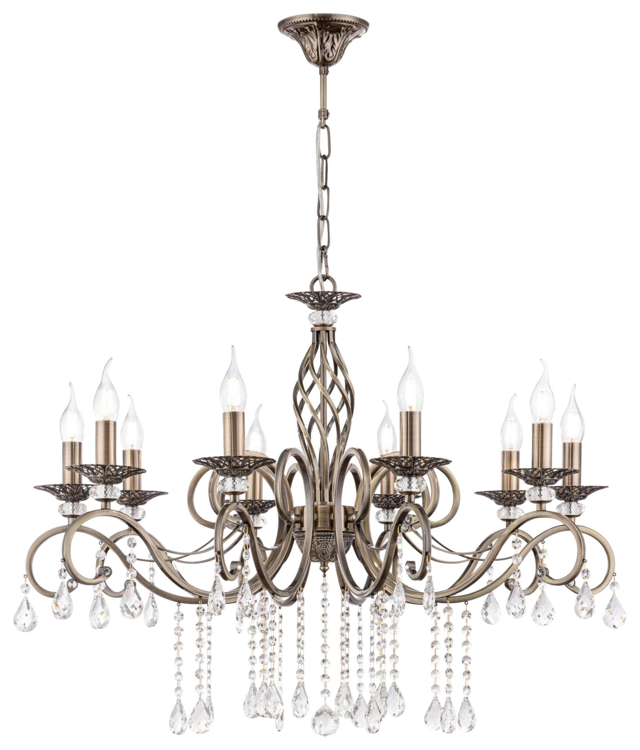 Maytoni Kronleuchter Grace Altmessing Metall/Glas 10-flg.