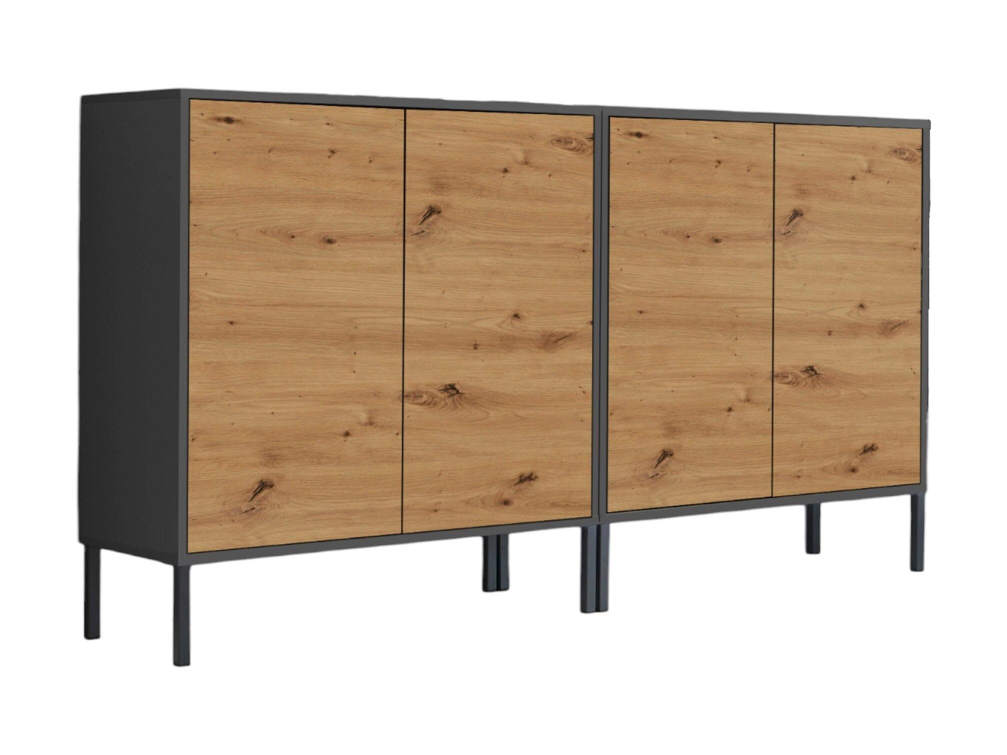 Sideboard Mailand Set 2 Anthrazit/Eiche Mömax