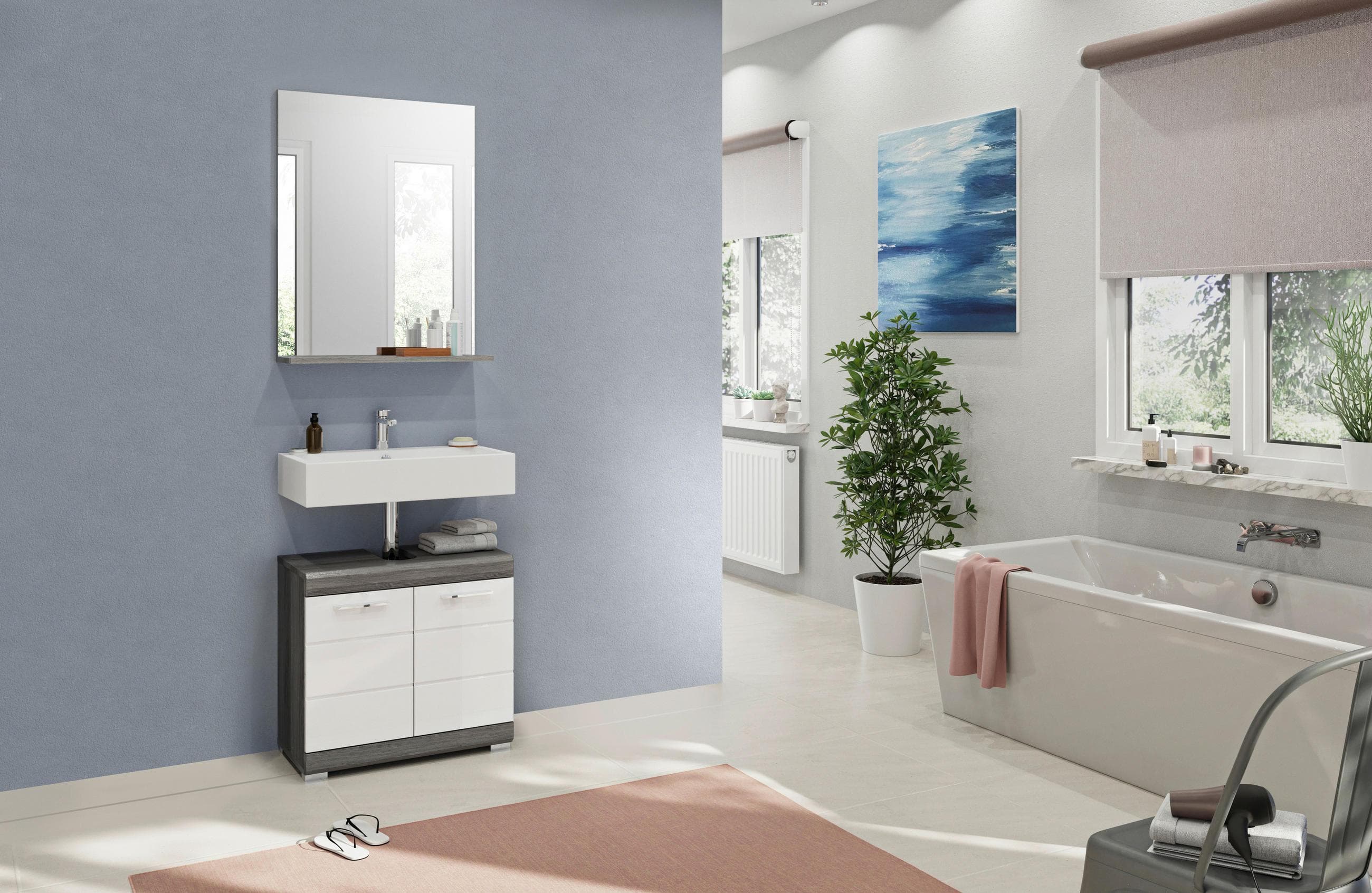 Mömax DE Badezimmer Scout 2-tlg. Anthrazit/Weiß